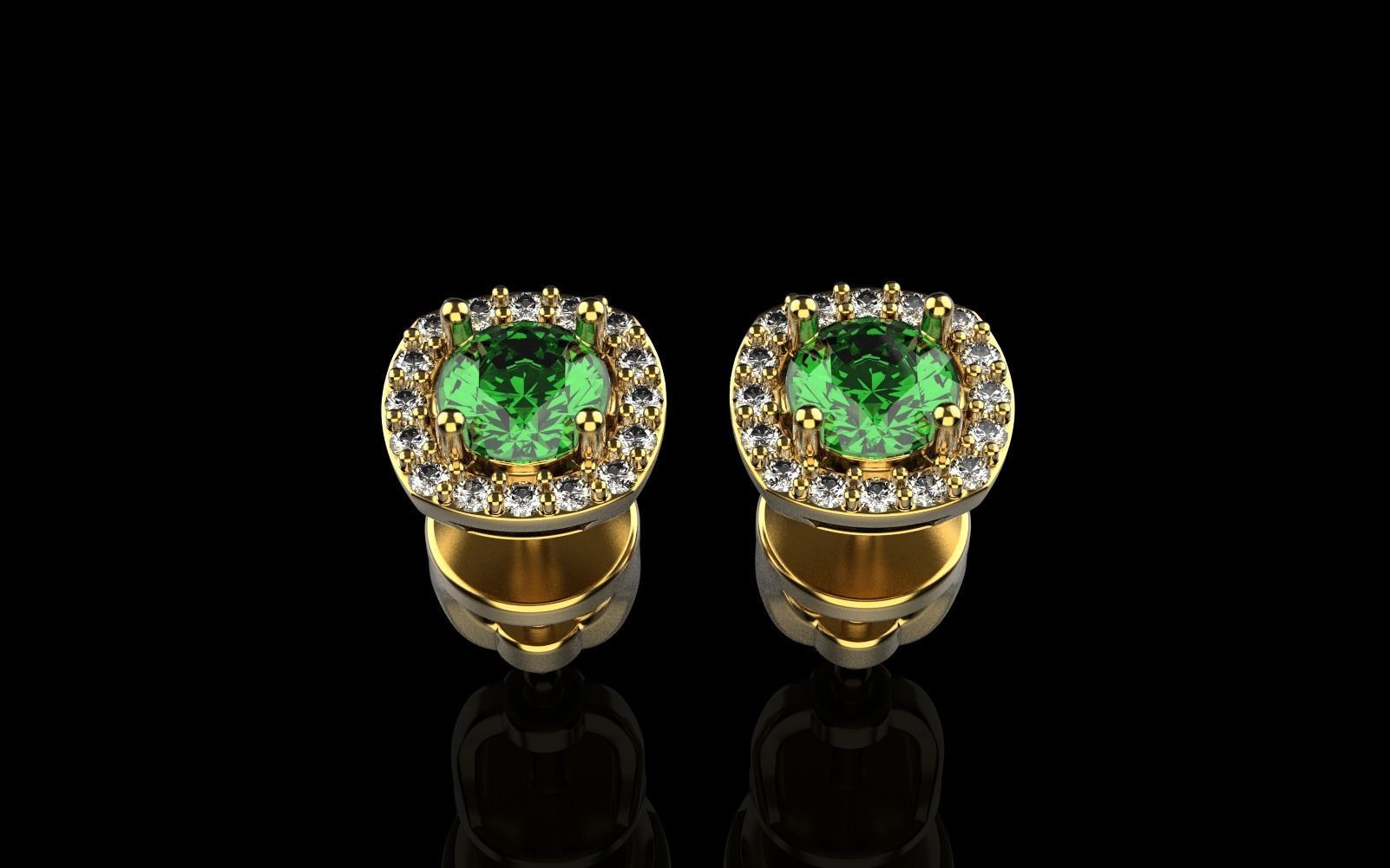 Stud earring model 361 3D print model_17