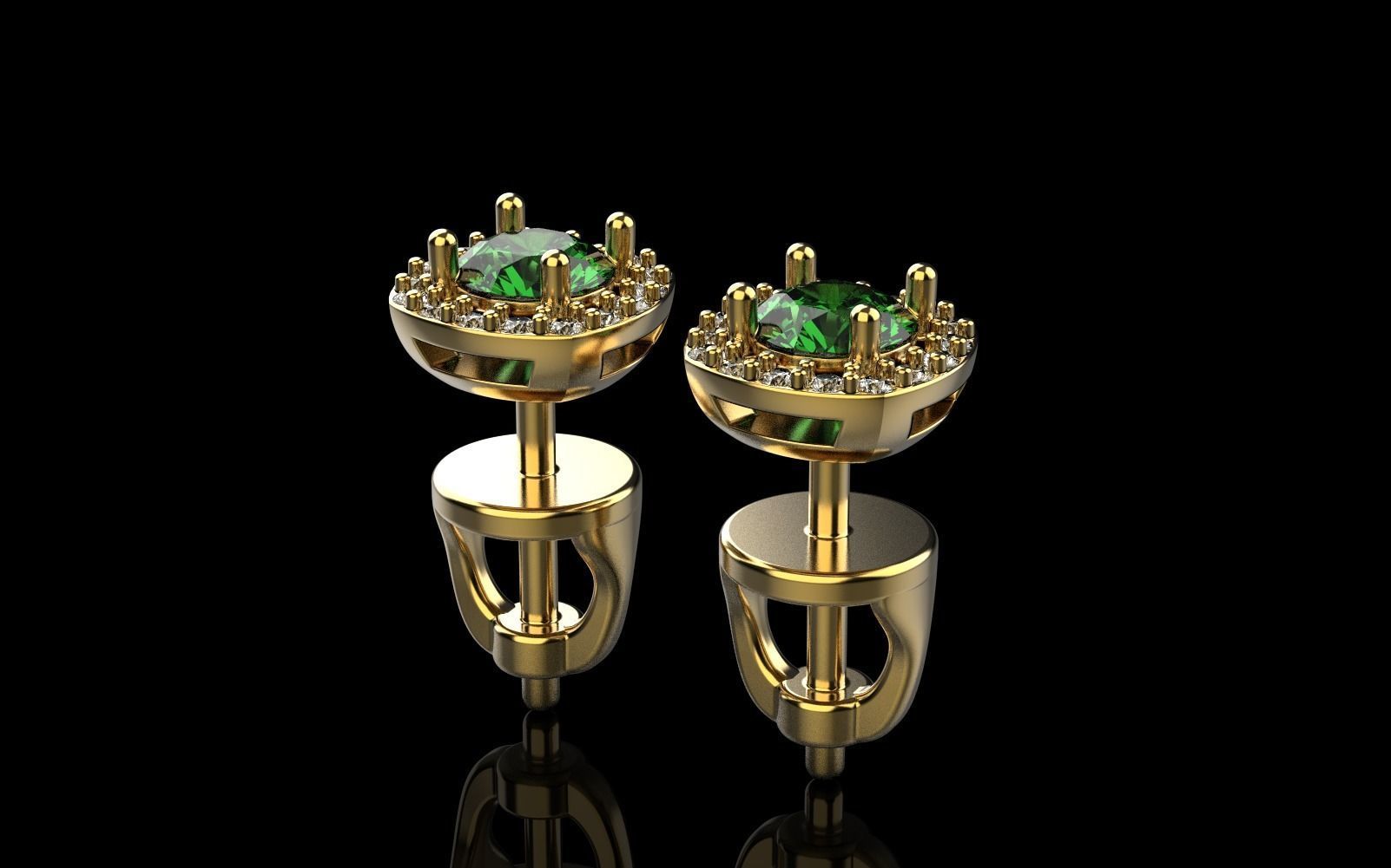 Stud earring model 361 3D print model_24