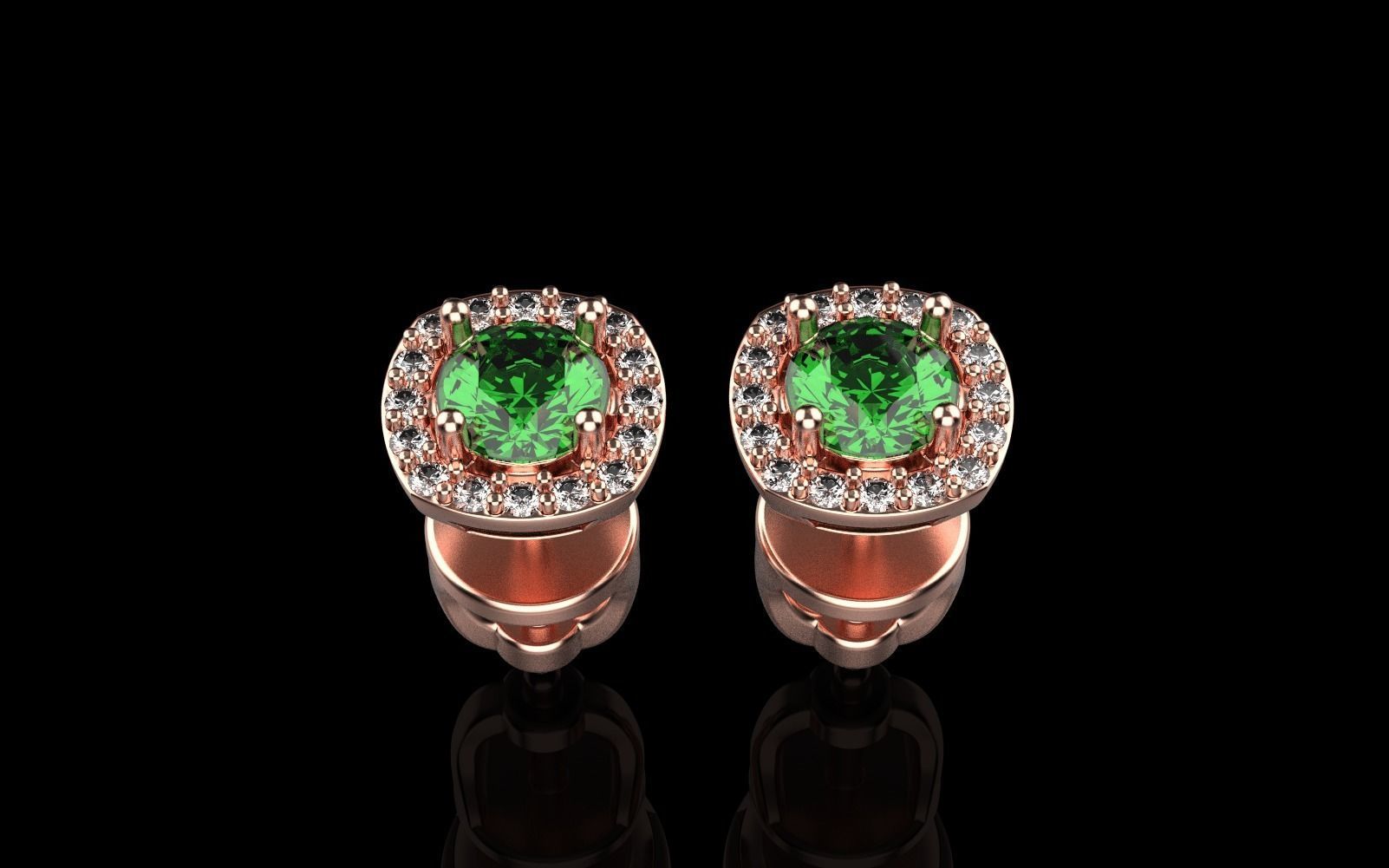 Stud earring model 361 3D print model_14