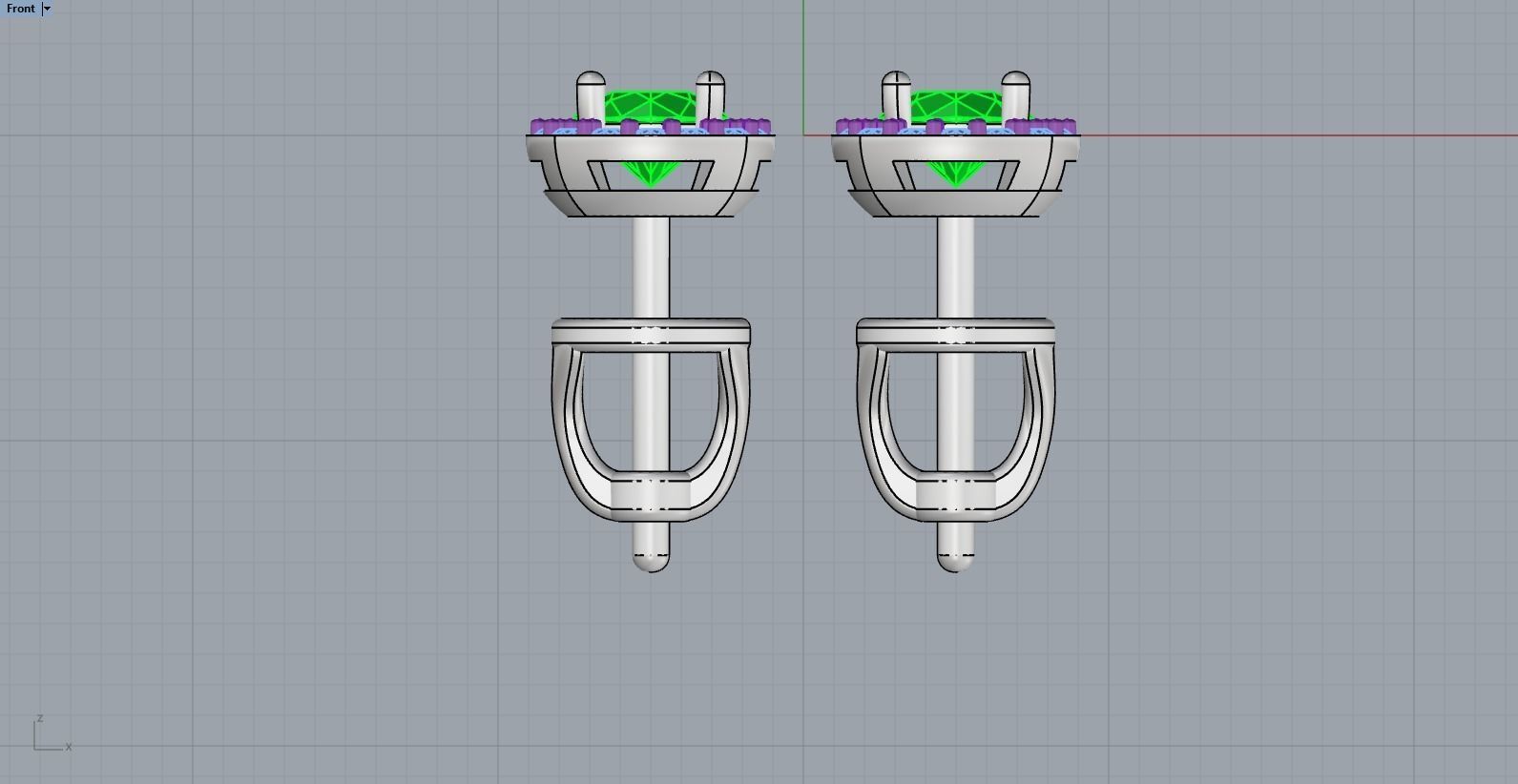 Stud earring model 361 3D print model_9