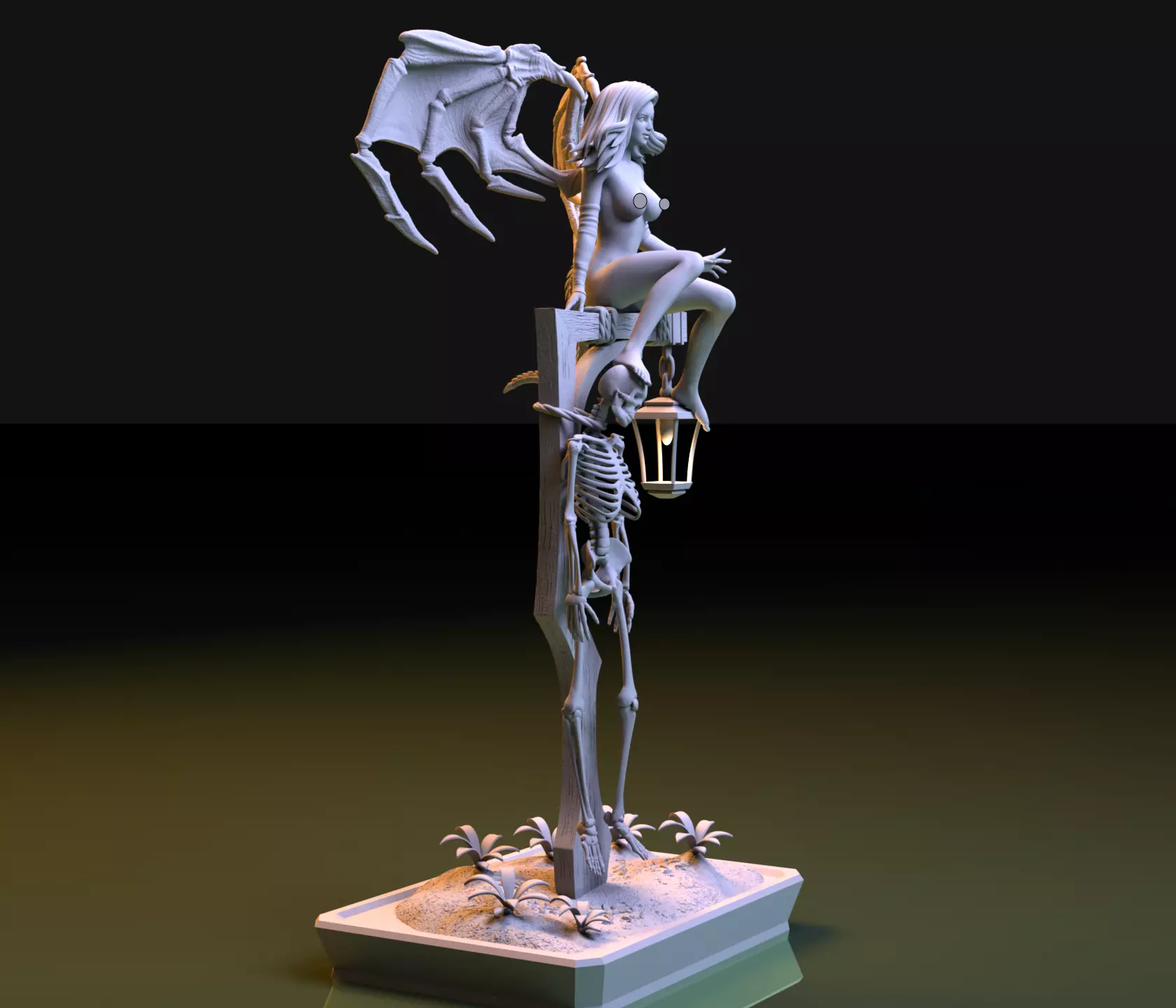 LUCIFER GIRL IN HALLOWEEN NIGHT 3D print model_0