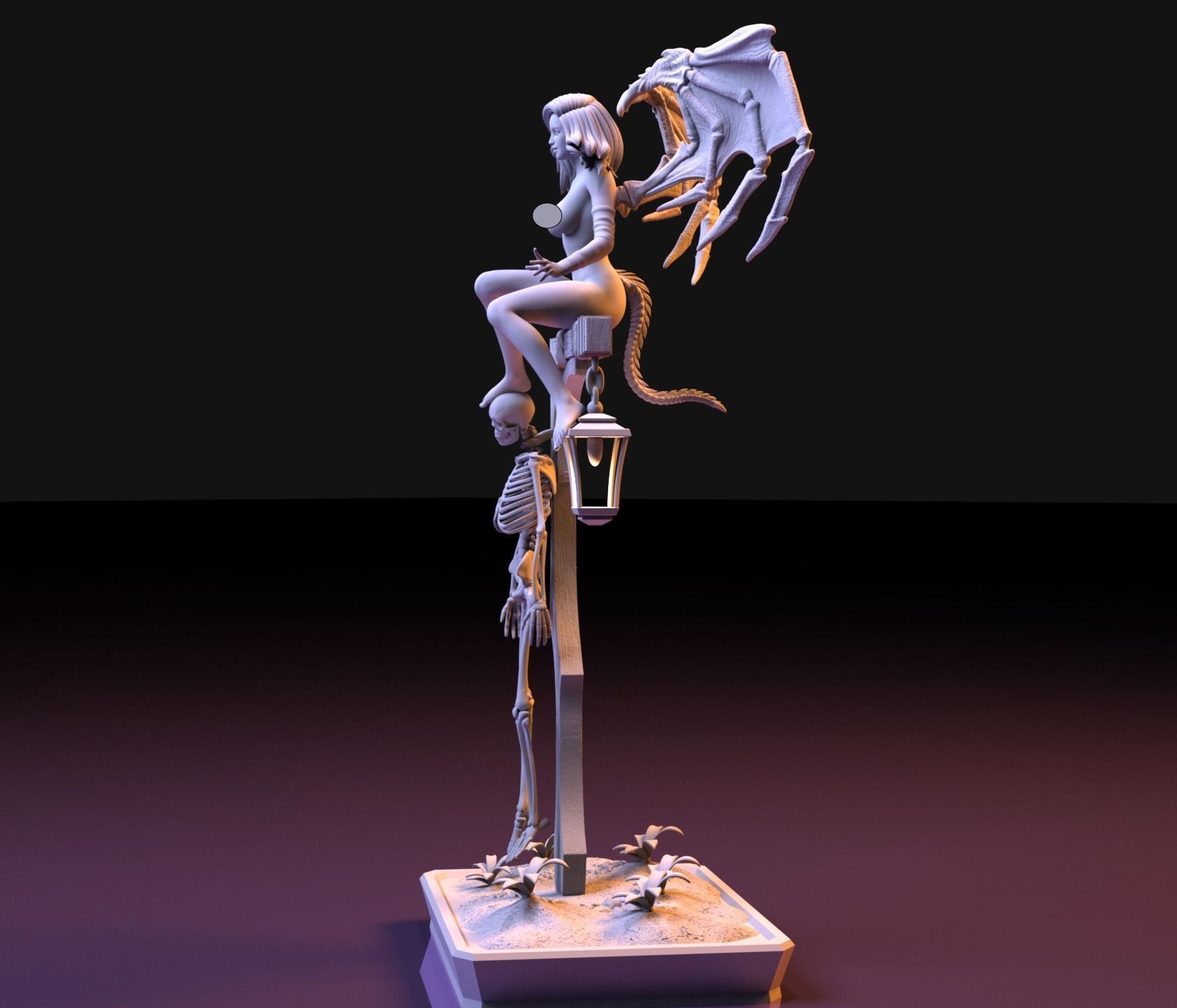LUCIFER GIRL IN HALLOWEEN NIGHT 3D print model_3