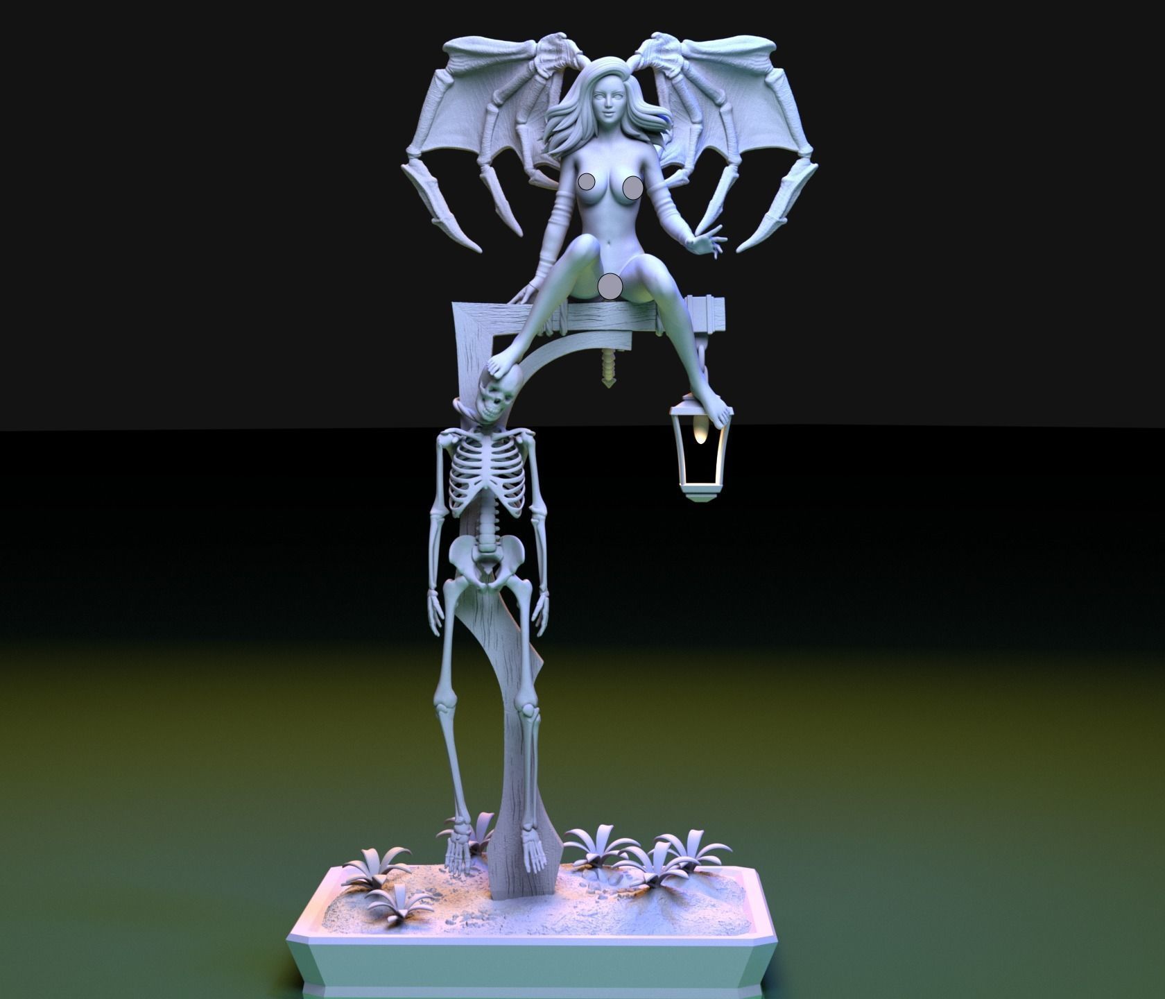 LUCIFER GIRL IN HALLOWEEN NIGHT 3D print model_8