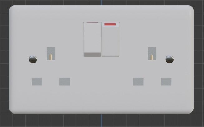 Type G Wall Socket Free 3D model_2