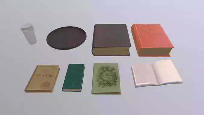Book - PBR Game Ready Low-poly 3D model