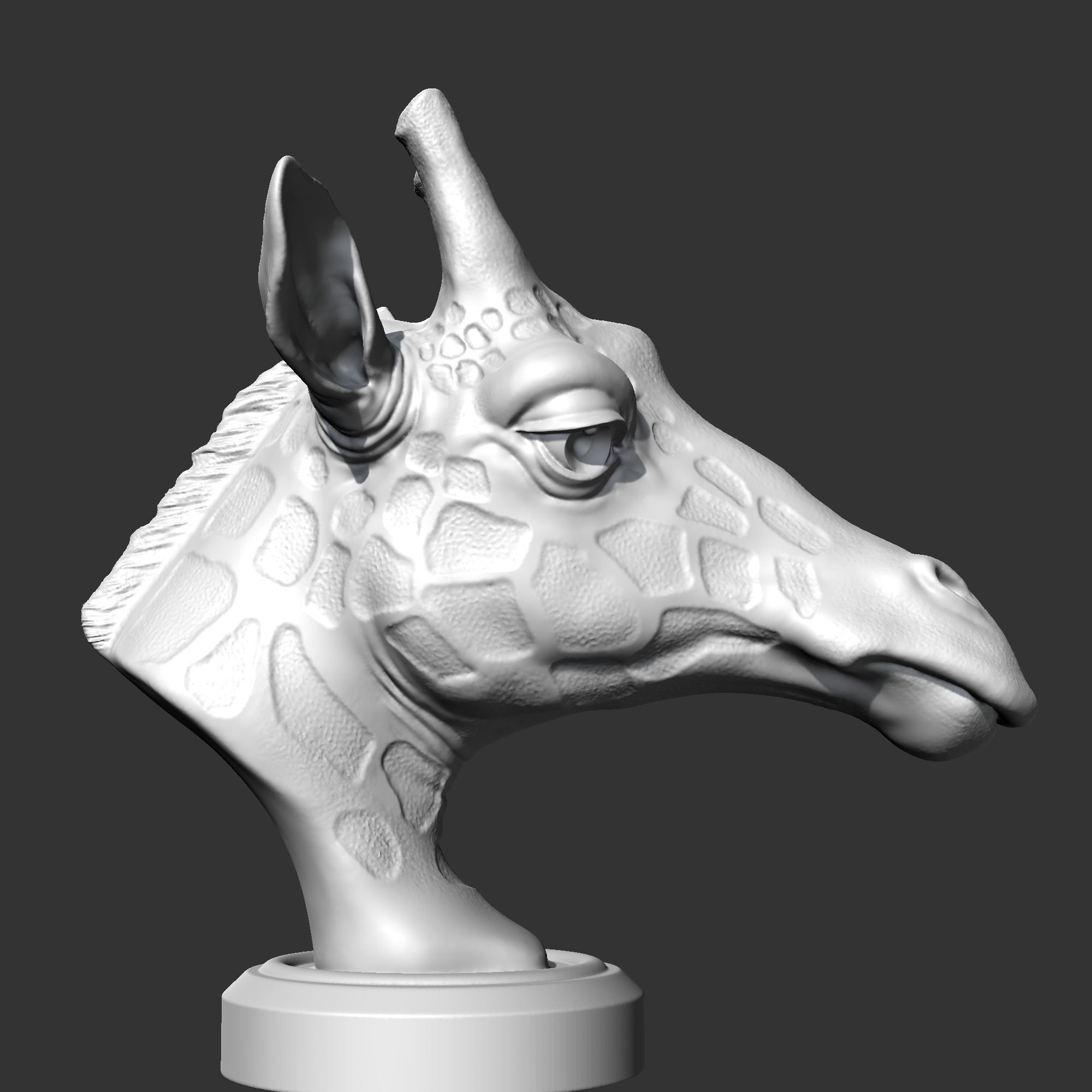 Giraffe Head AM13 3D print model 3D print model_9
