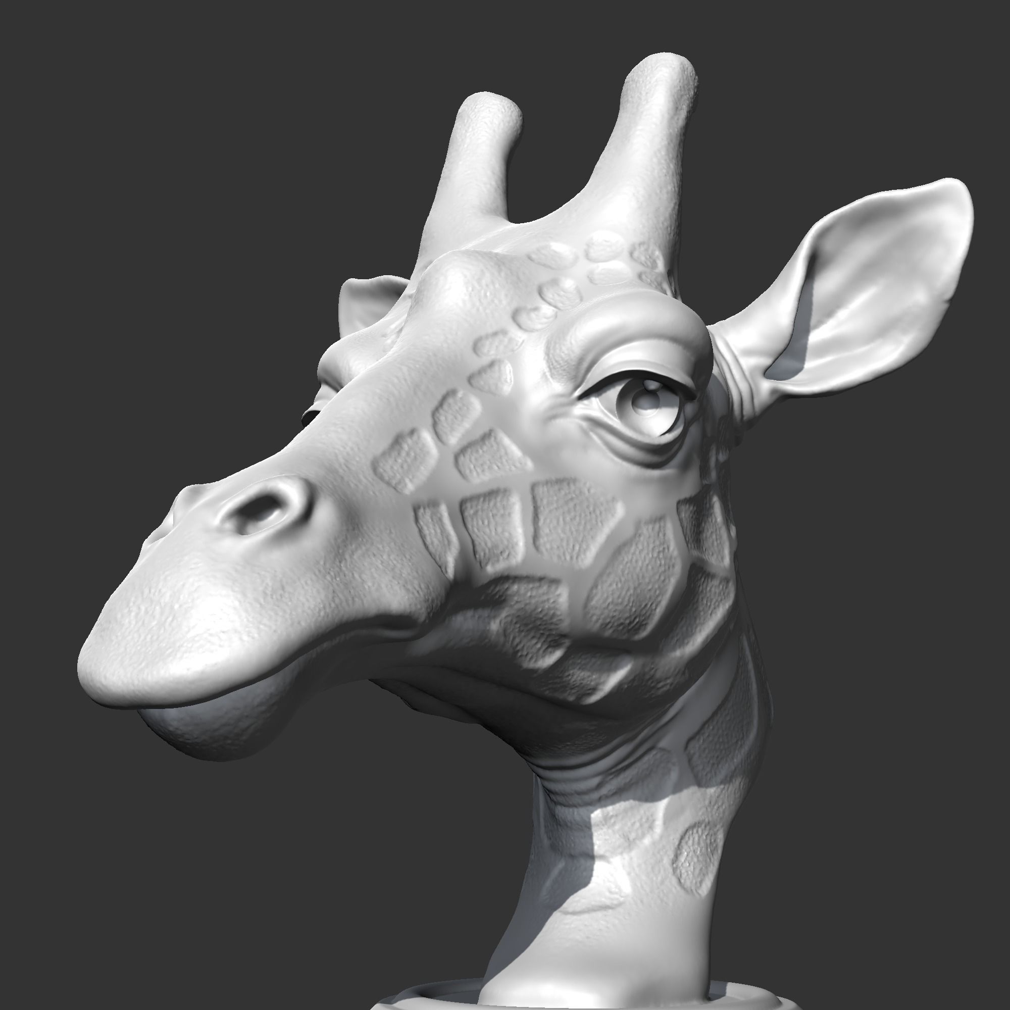 Giraffe Head AM13 3D print model 3D print model_4