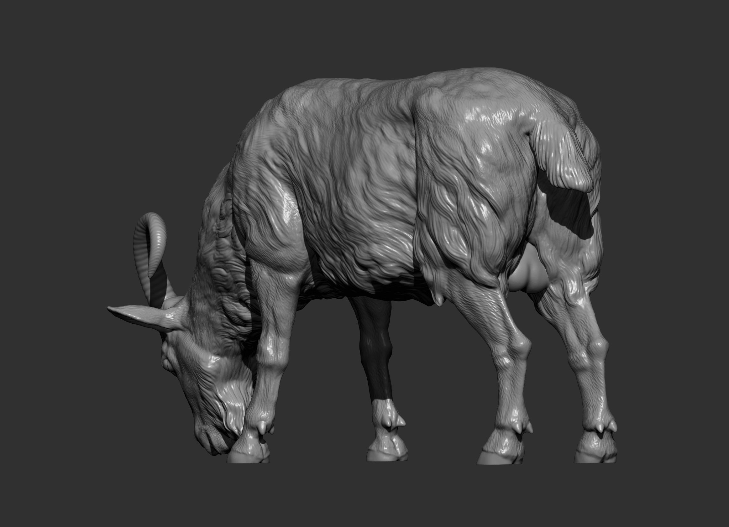 Goat eats  3D print model_8