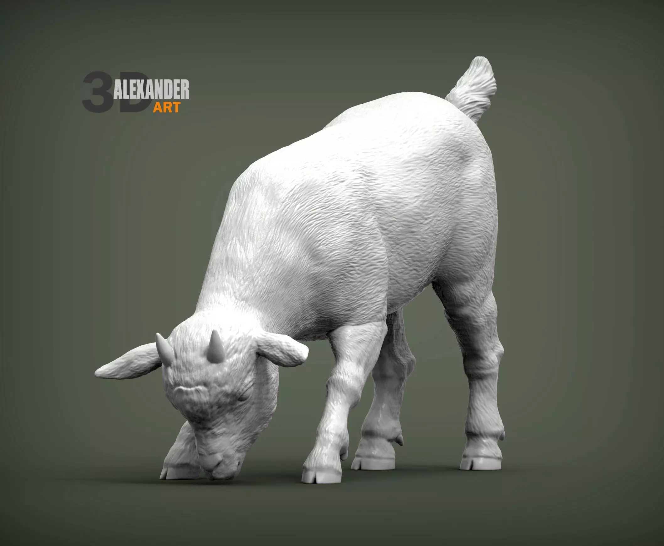   Goatling  eats 3D print model_0