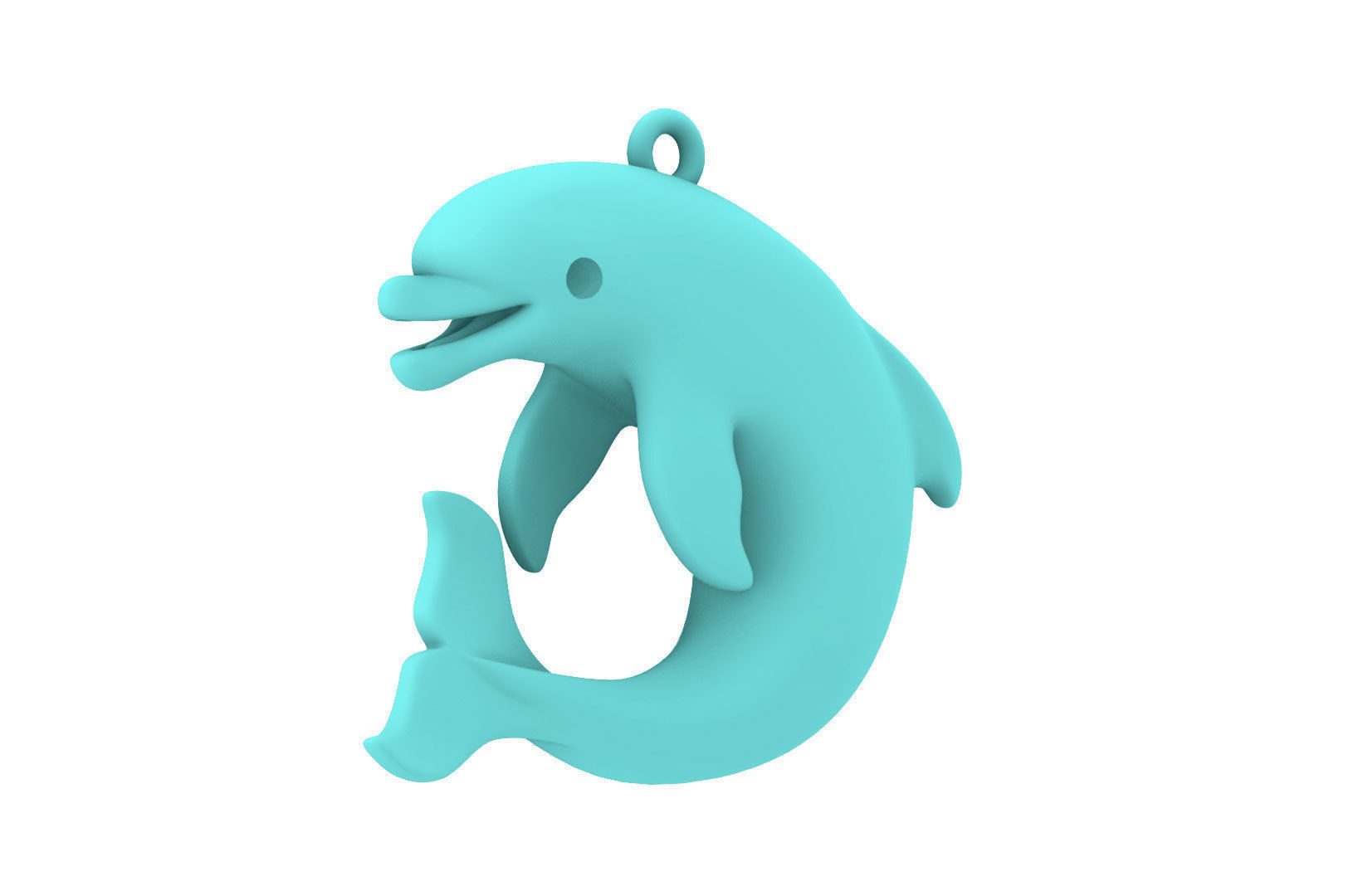 Sealives - Single Dolphin Pendant - Style-1 -  - Charm 3D print model_8
