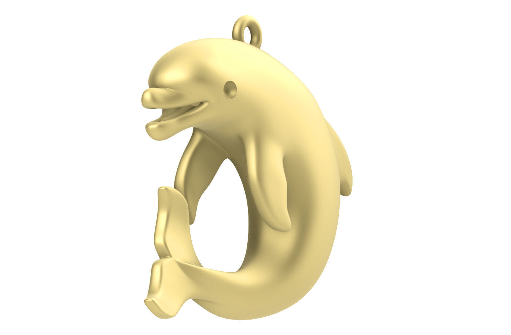 Sealives - Single Dolphin Pendant - Style-1 -  - Charm 3D print model_5
