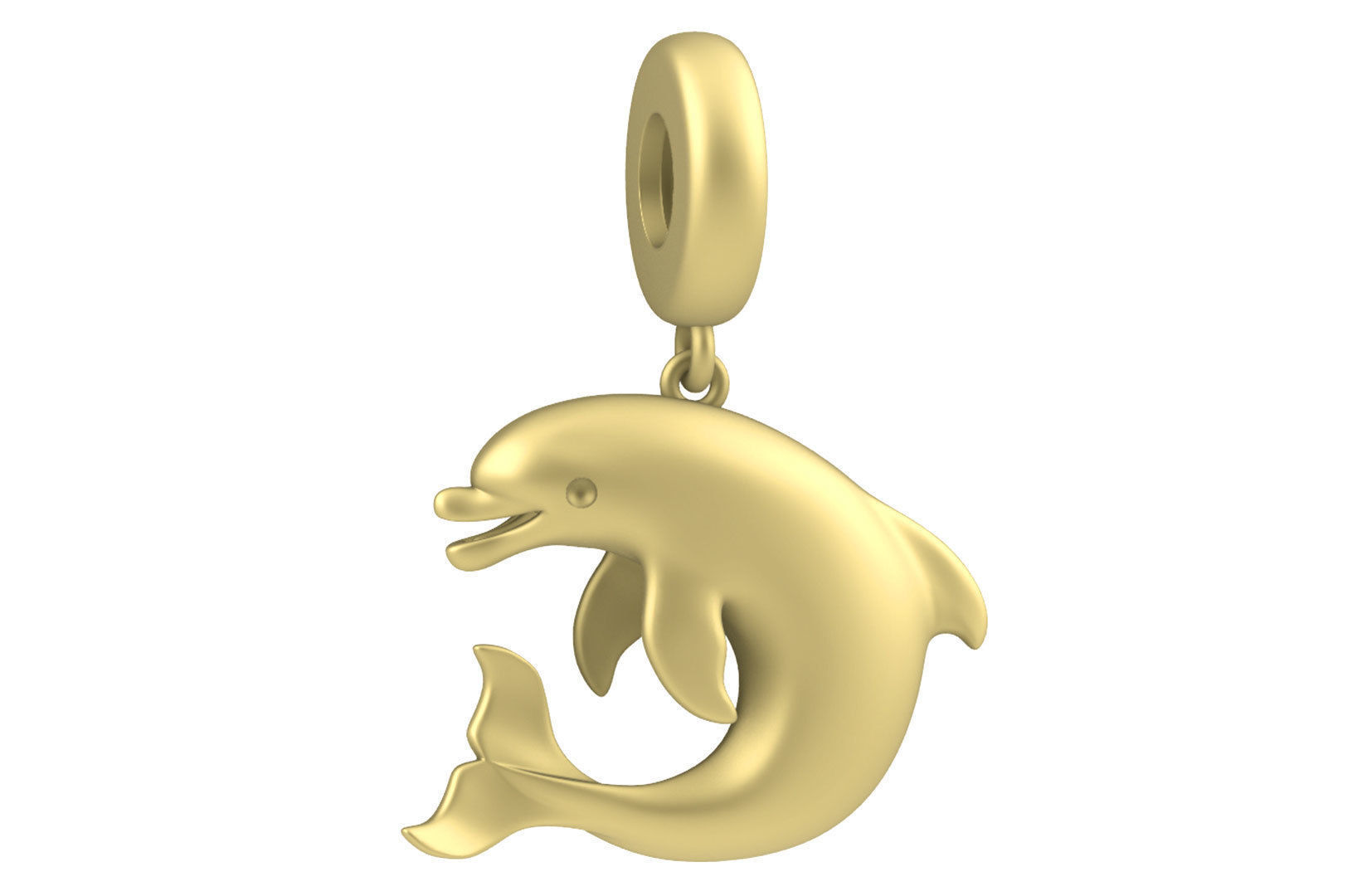 Sealives - Single Dolphin Pendant - Style-1 -  - Charm 3D print model_2