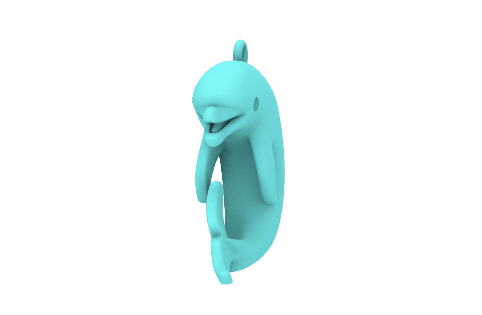Sealives - Single Dolphin Pendant - Style-1 -  - Charm 3D print model_9