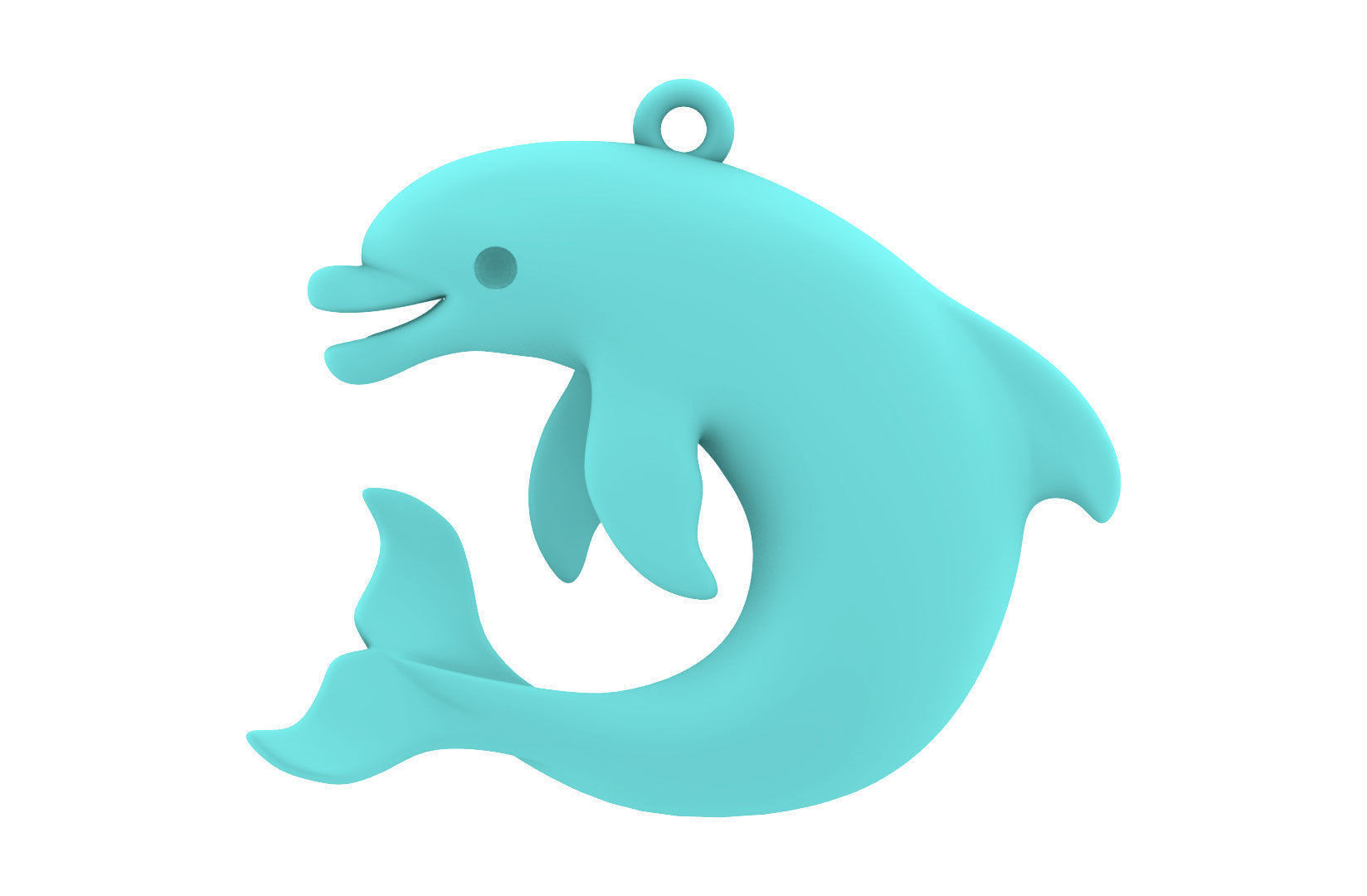 Sealives - Single Dolphin Pendant - Style-1 -  - Charm 3D print model_7