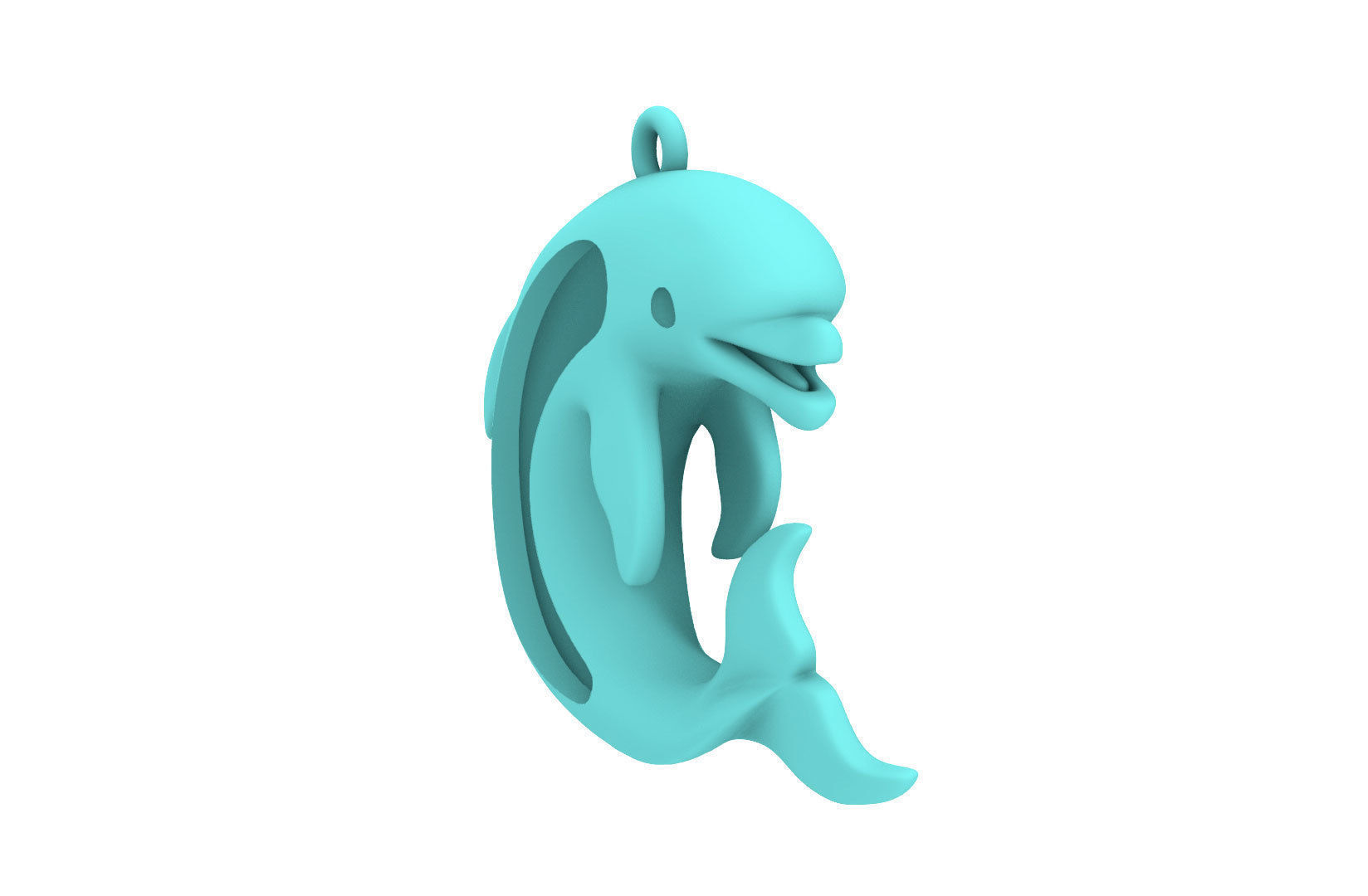 Sealives - Single Dolphin Pendant - Style-1 -  - Charm 3D print model_10