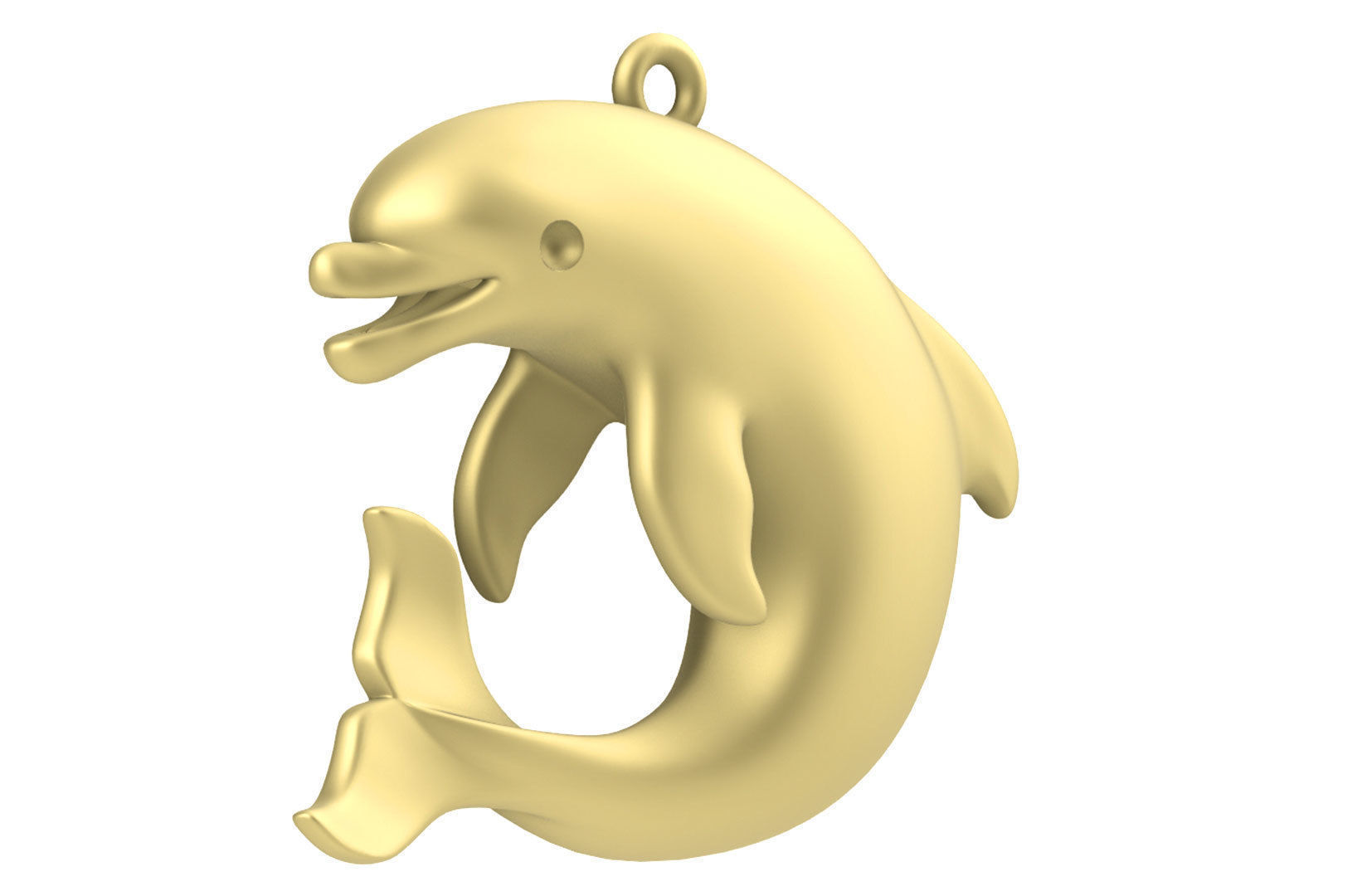 Sealives - Single Dolphin Pendant - Style-1 -  - Charm 3D print model_4