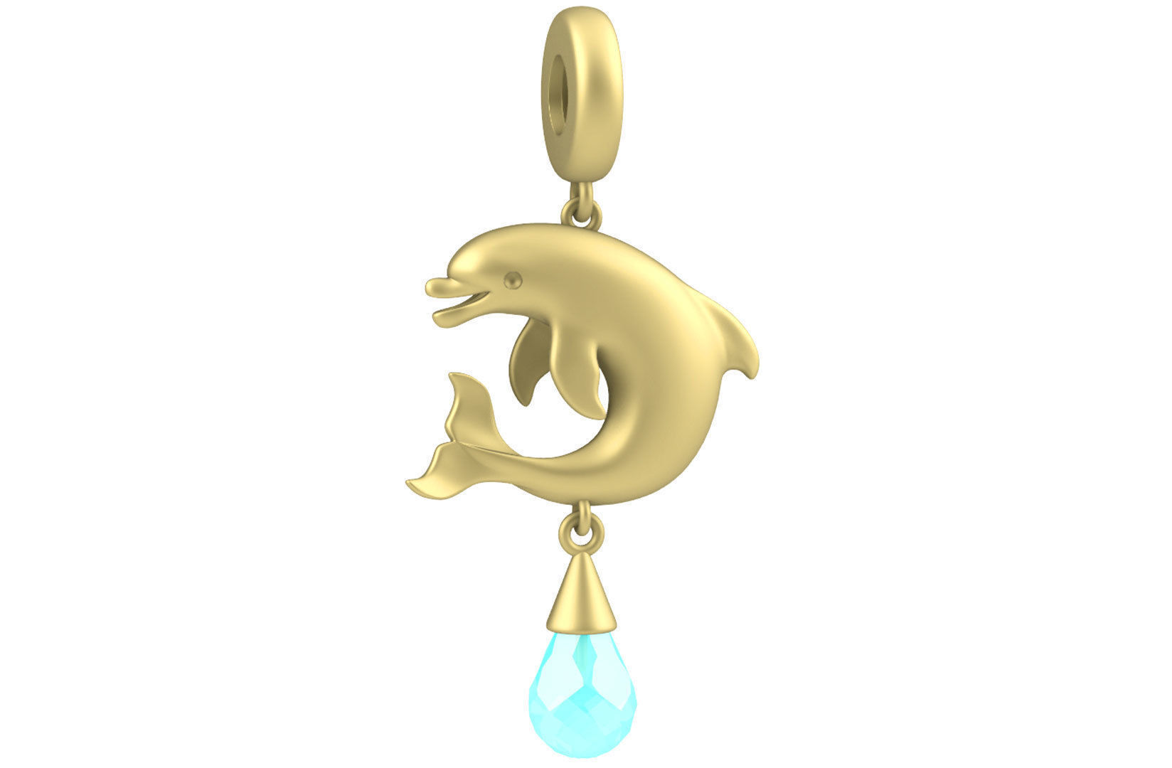 Sealives - Single Dolphin Pendant - Style-1 -  - Charm 3D print model_3
