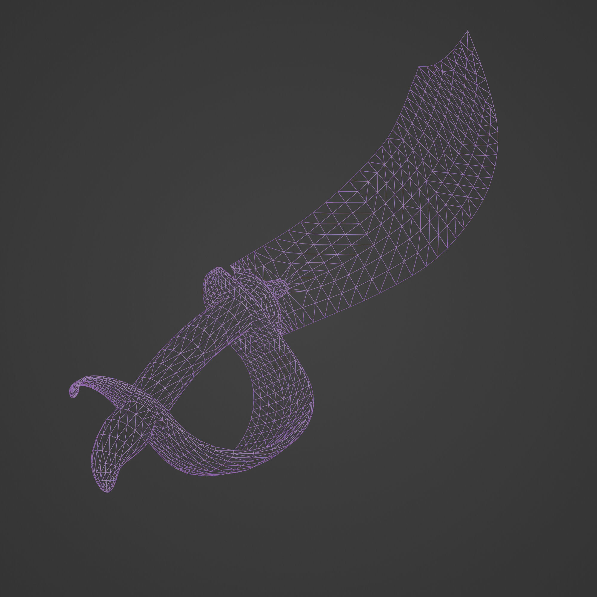 Sabre Pirate Sword Low-poly 3D model_5