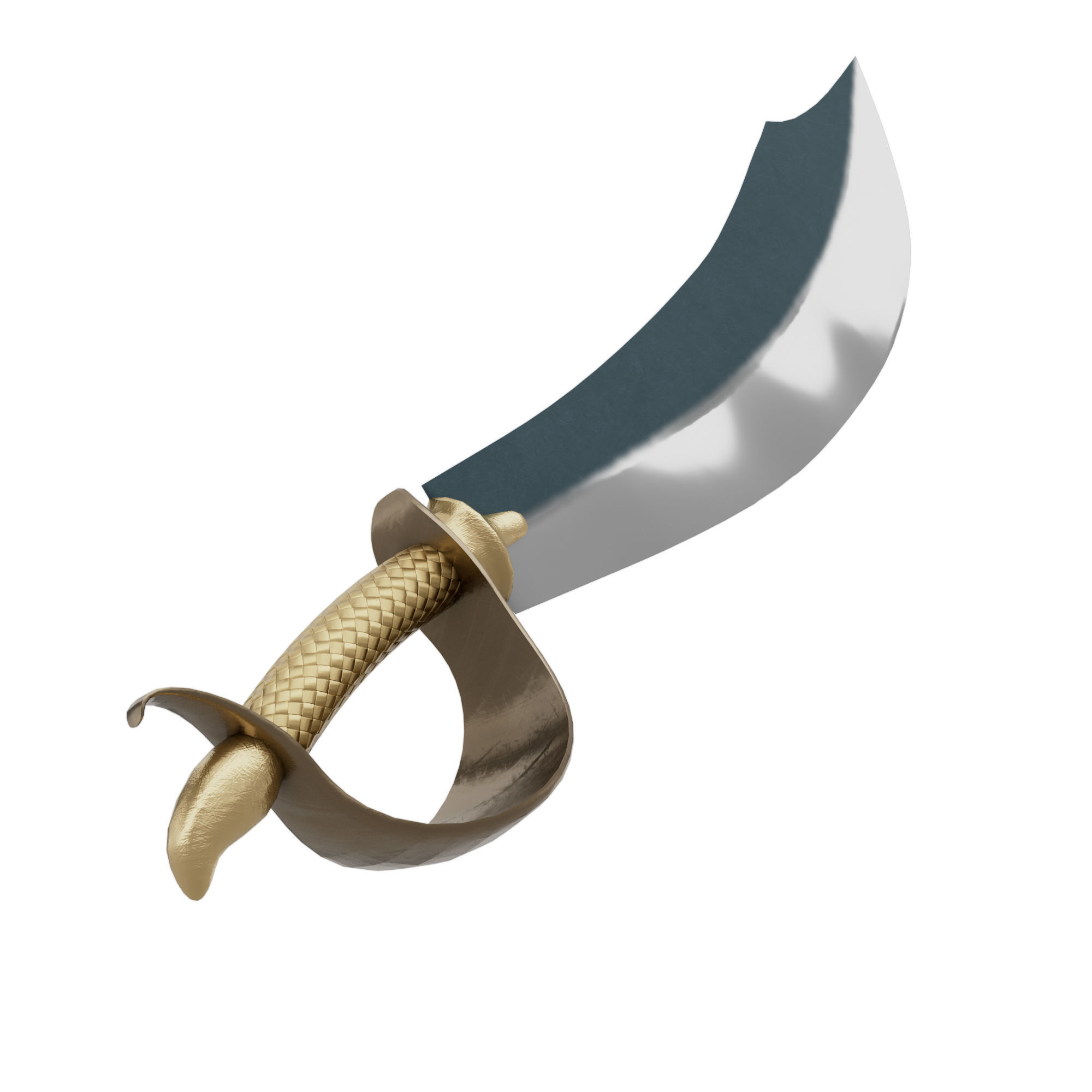 Sabre Pirate Sword Low-poly 3D model_3
