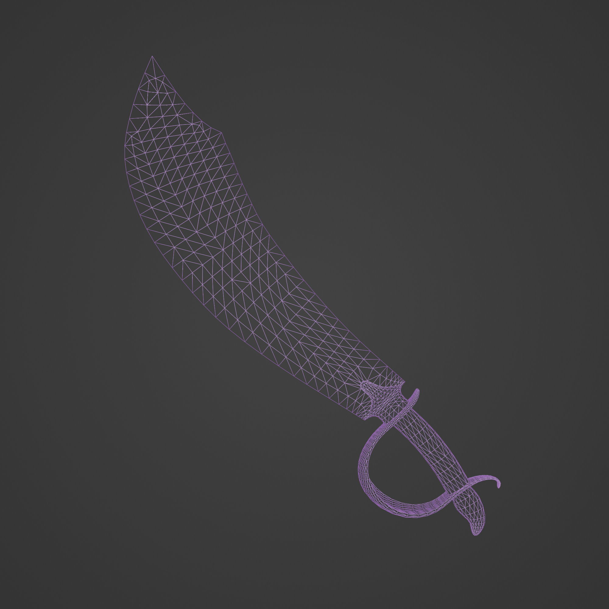 Sabre Pirate Sword Low-poly 3D model_2
