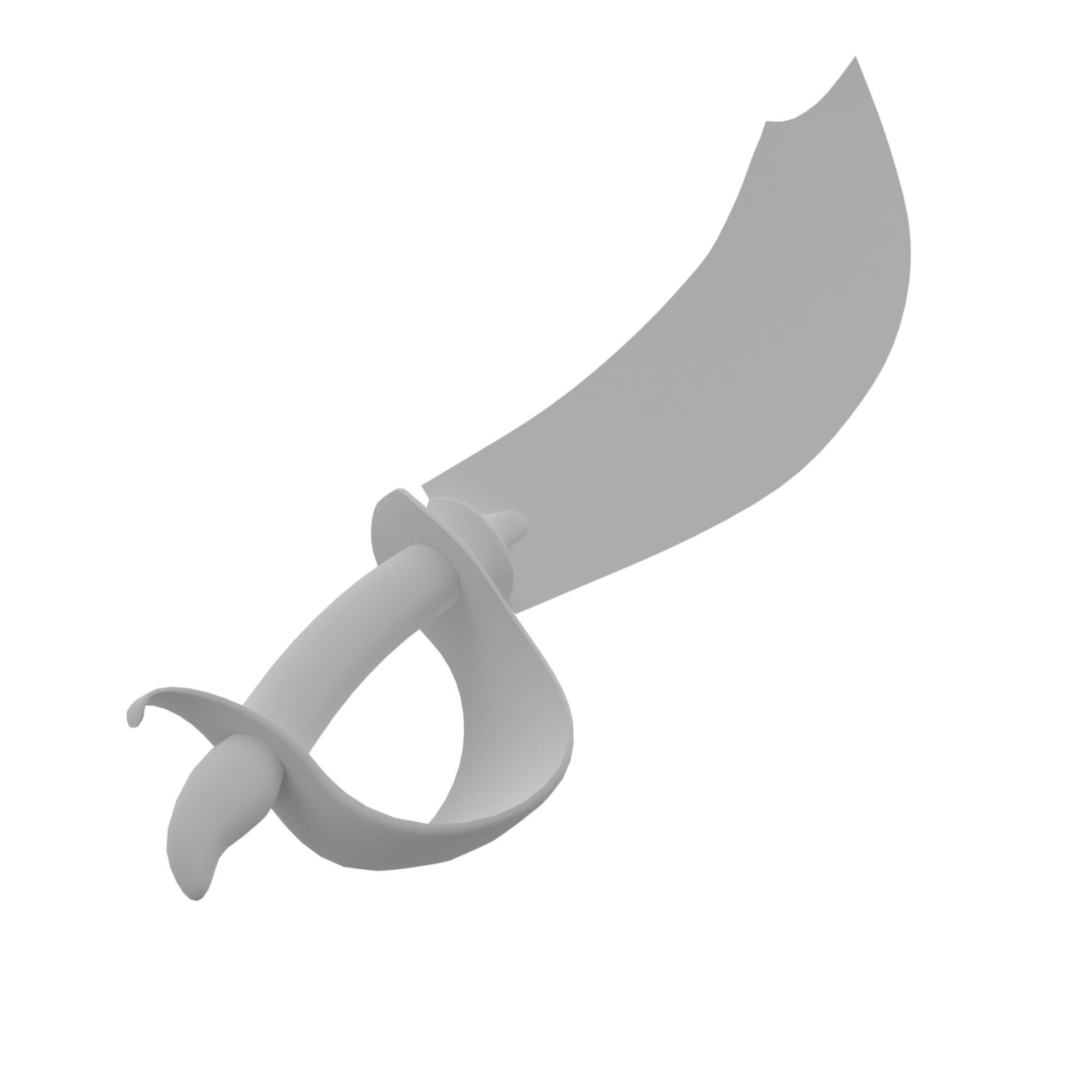 Sabre Pirate Sword Low-poly 3D model_4
