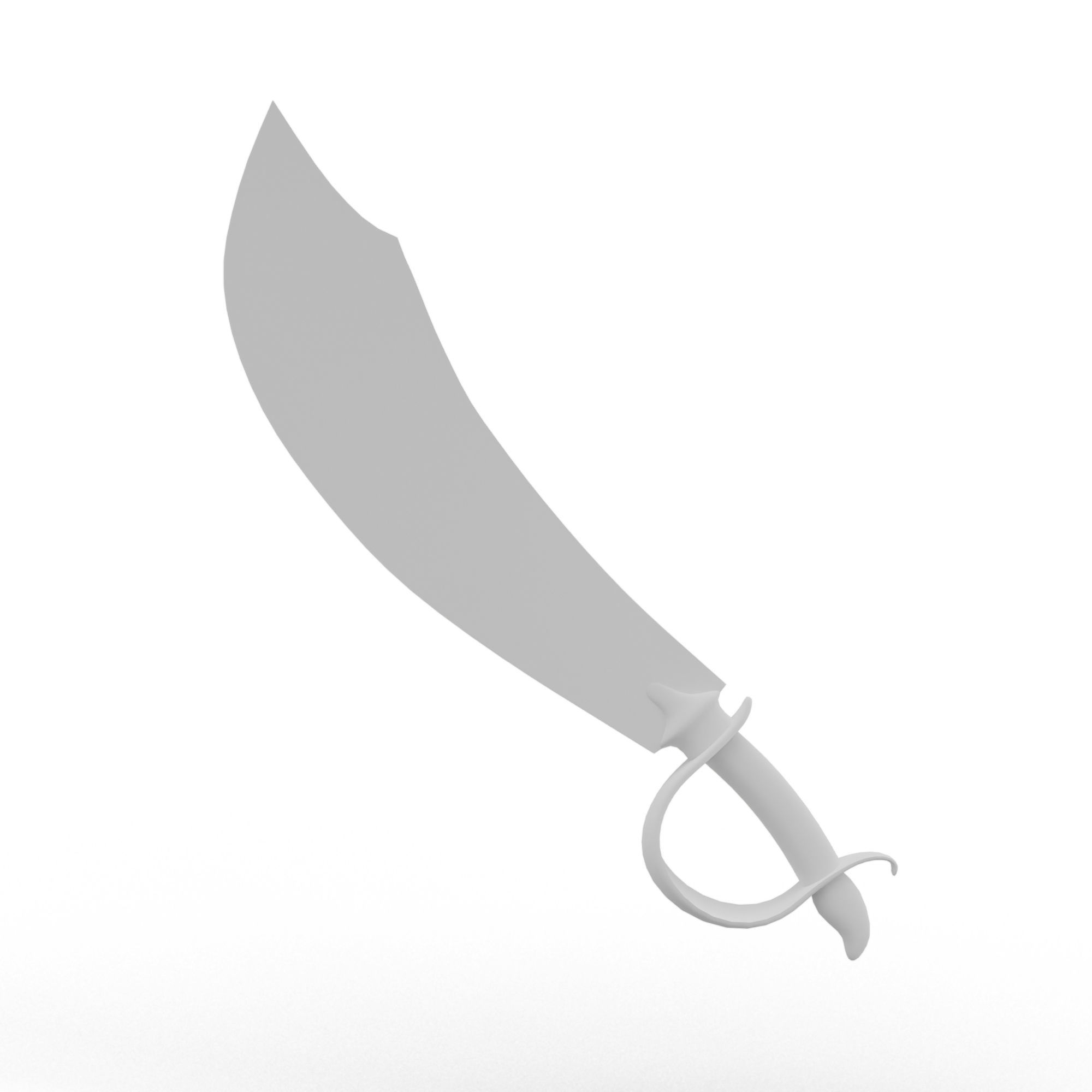 Sabre Pirate Sword Low-poly 3D model_1