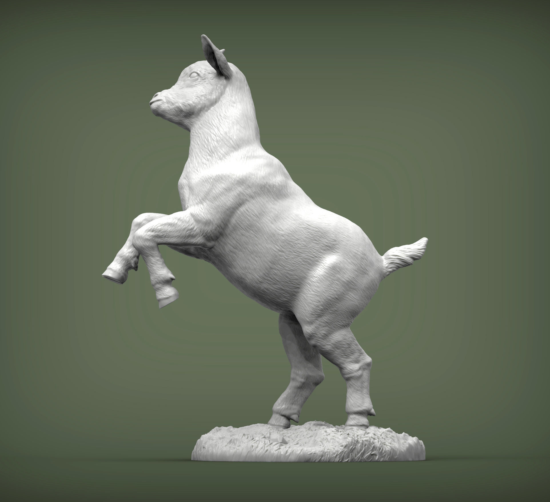 A goatling on its hind legs 3D print model_2