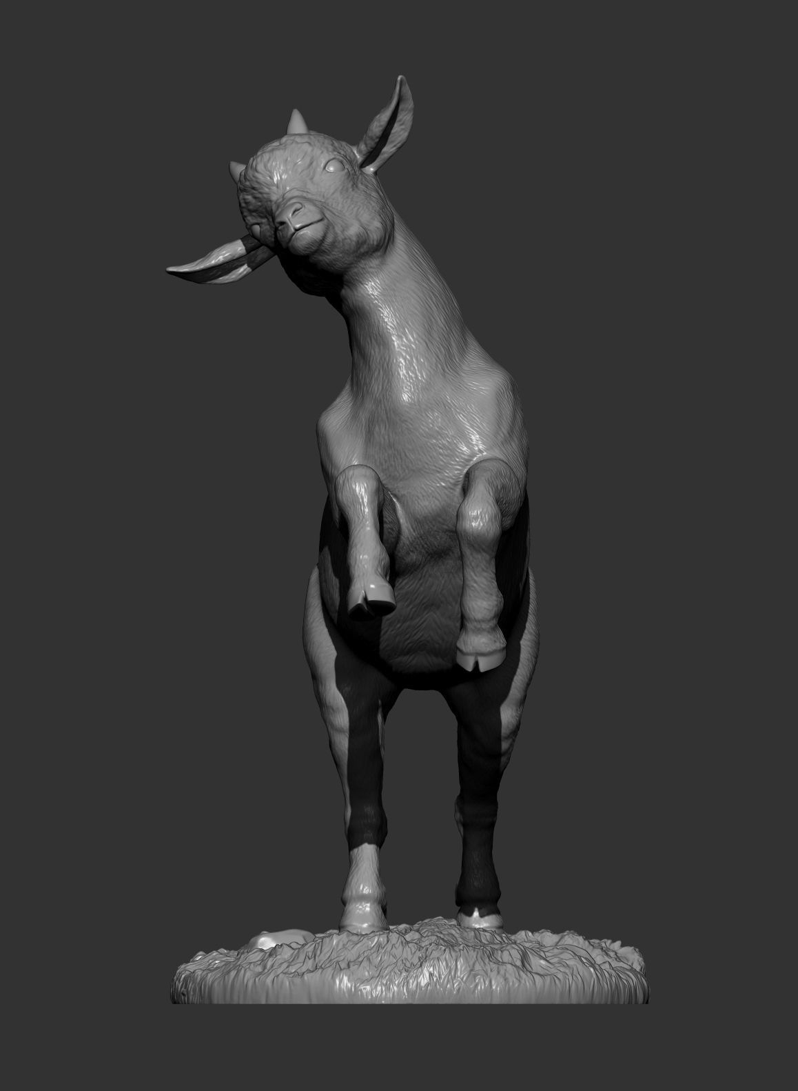 A goatling on its hind legs 3D print model_7