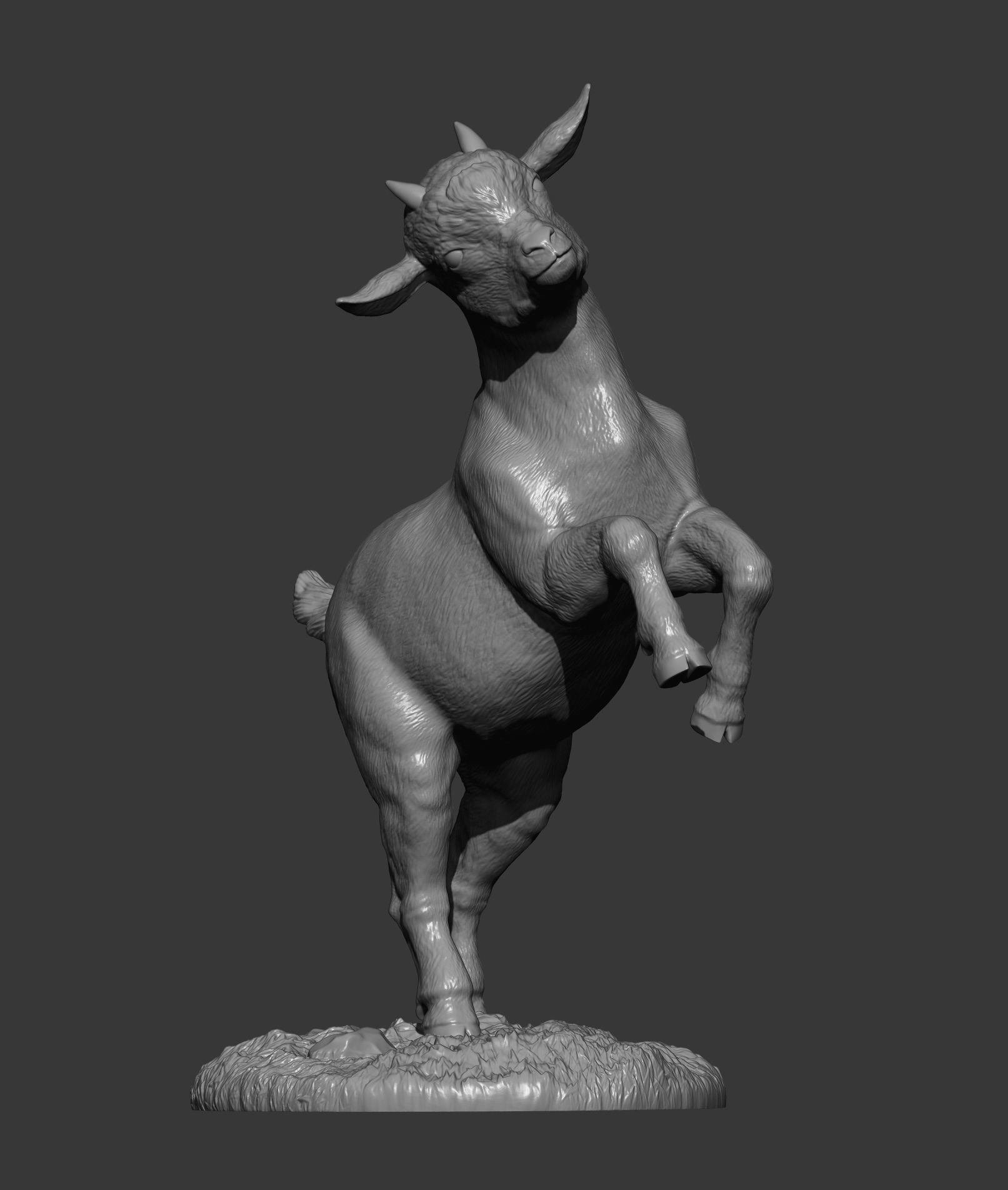 A goatling on its hind legs 3D print model_9