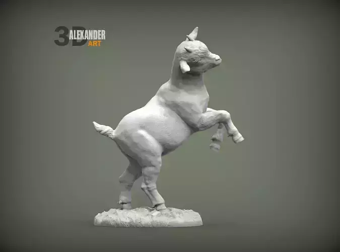 A goatling on its hind legs 3D print model