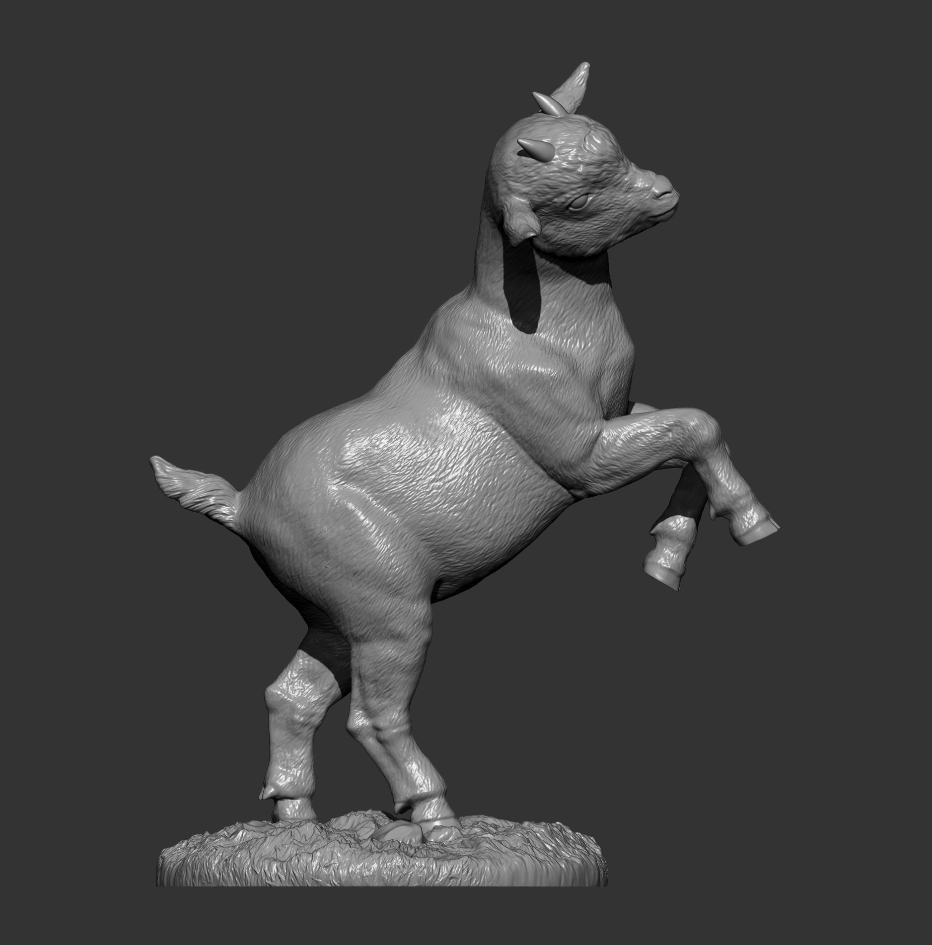 A goatling on its hind legs 3D print model_8