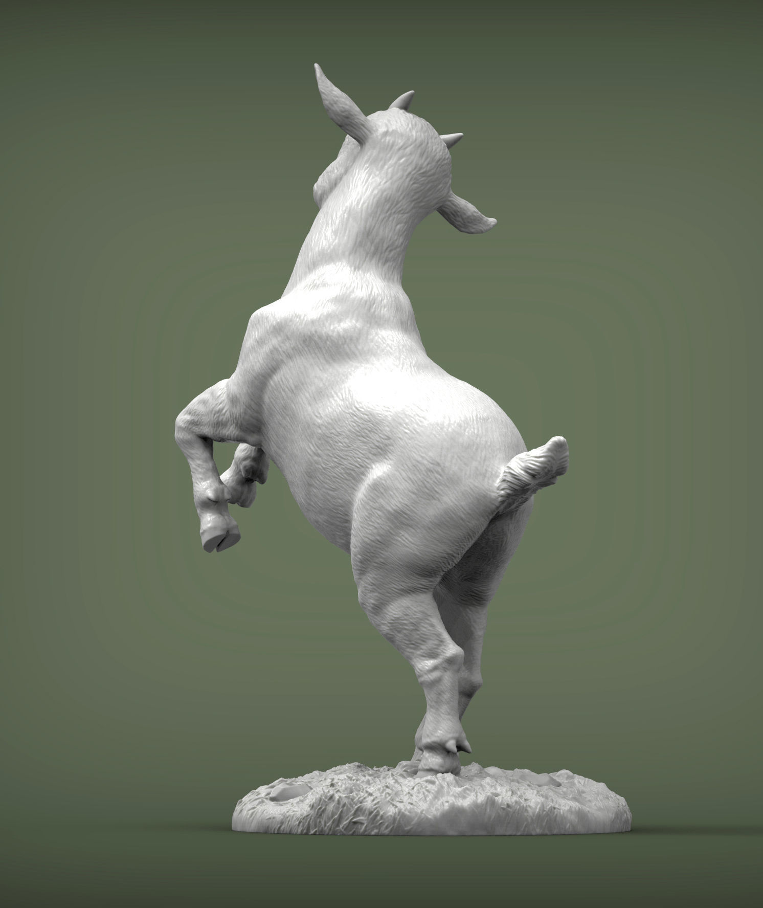 A goatling on its hind legs 3D print model_3