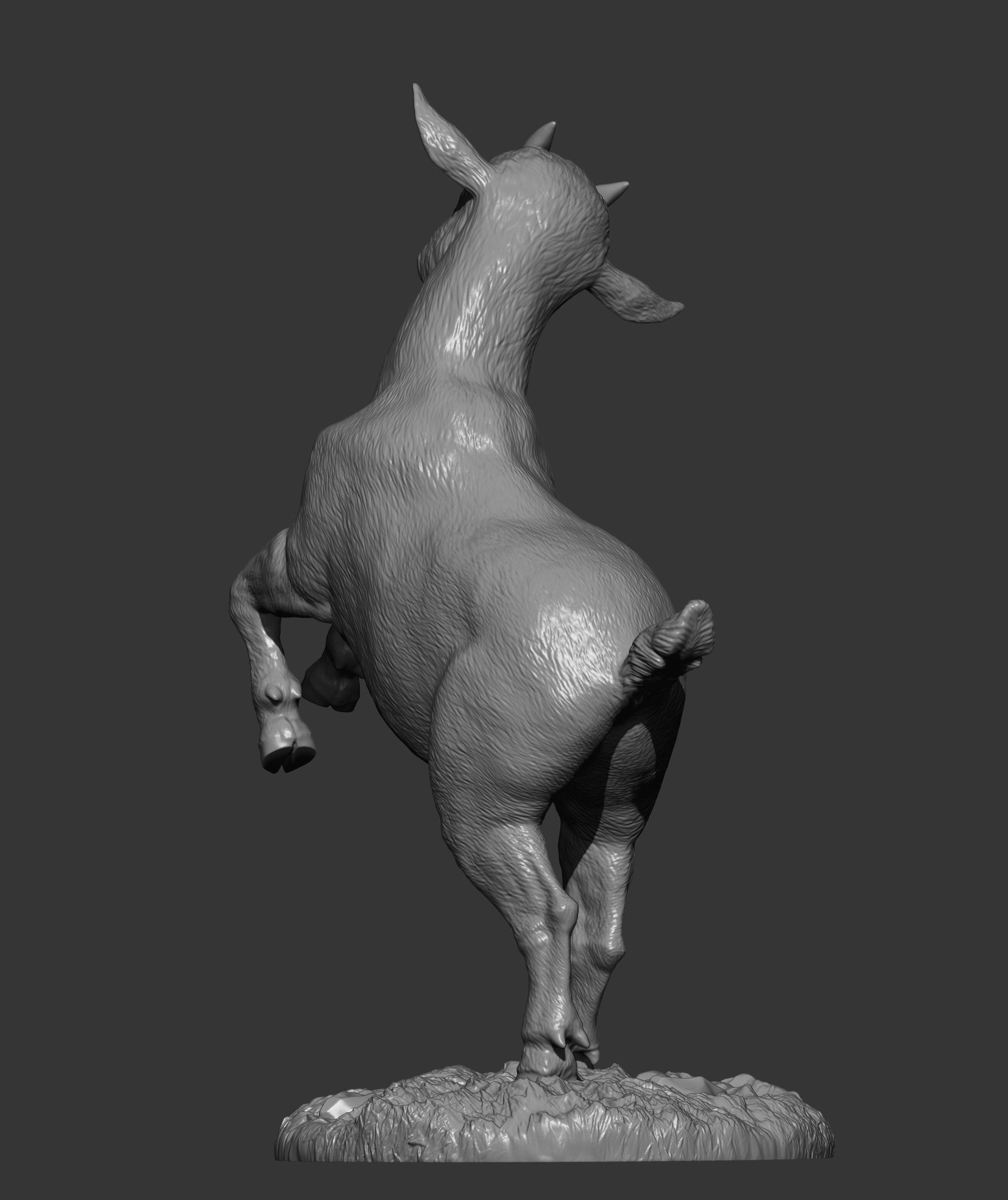 A goatling on its hind legs 3D print model_6