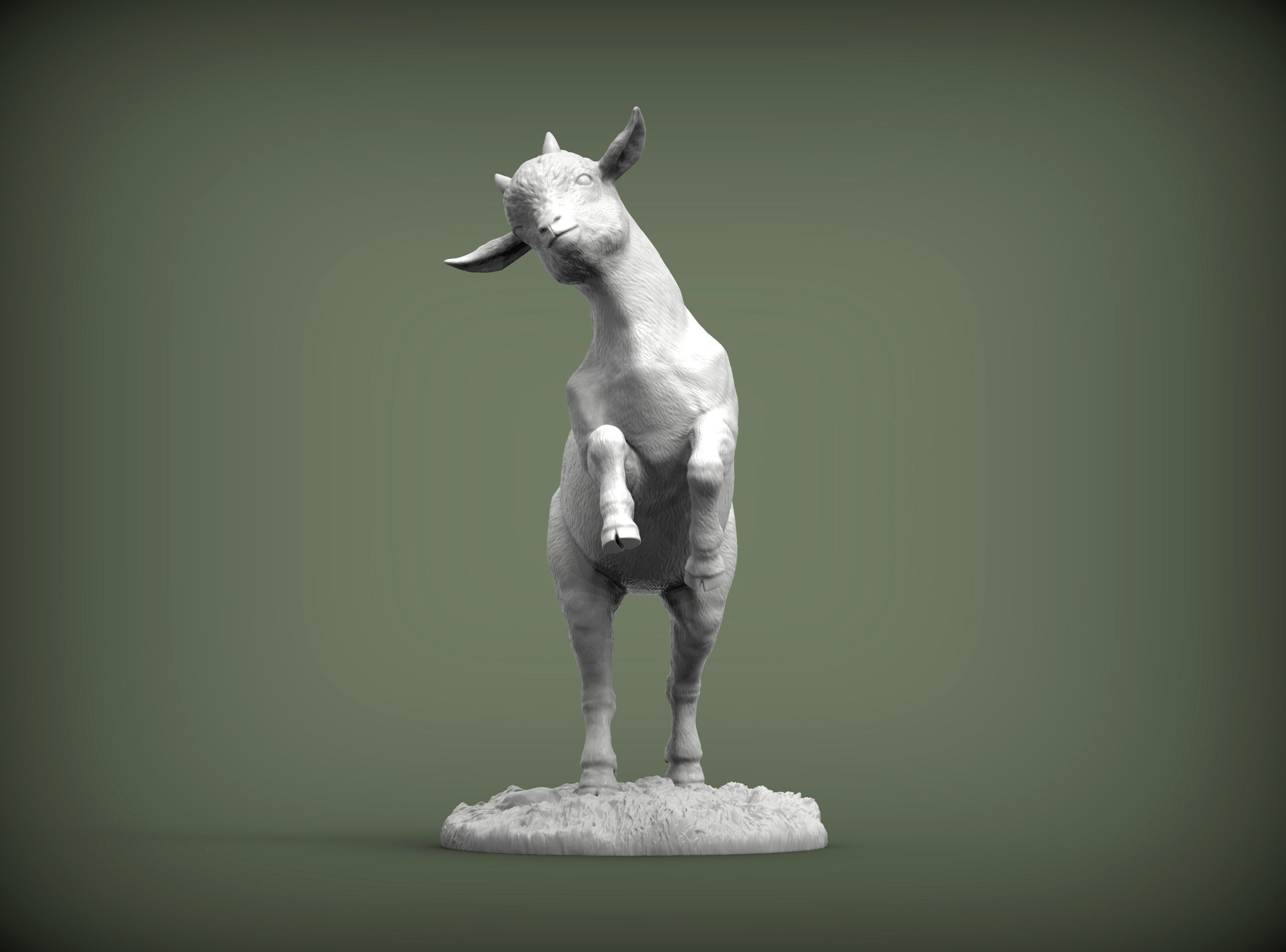 A goatling on its hind legs 3D print model_4