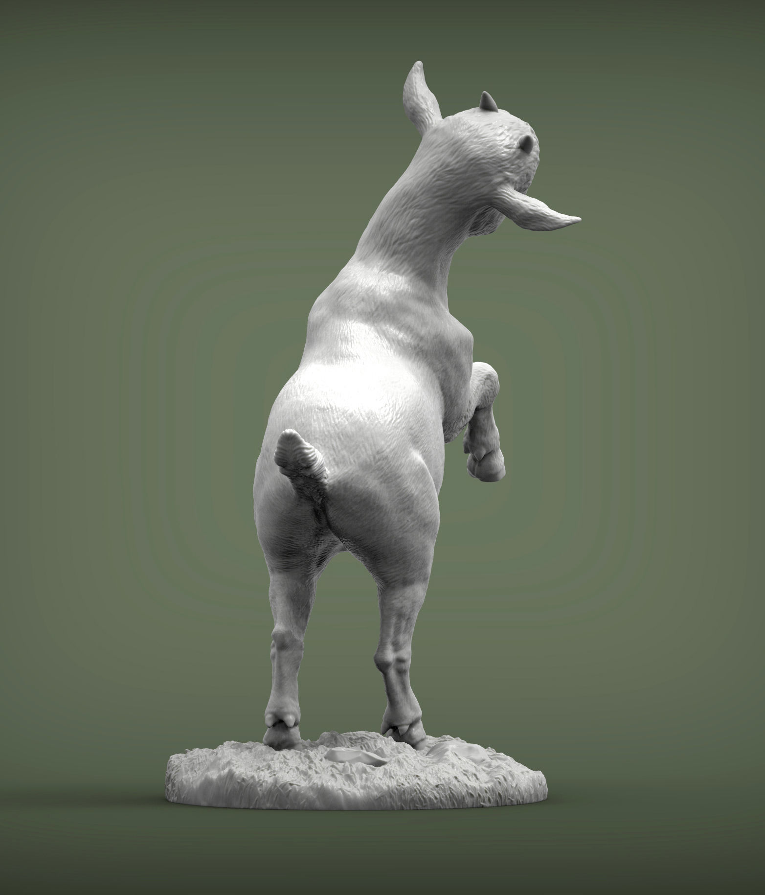 A goatling on its hind legs 3D print model_5