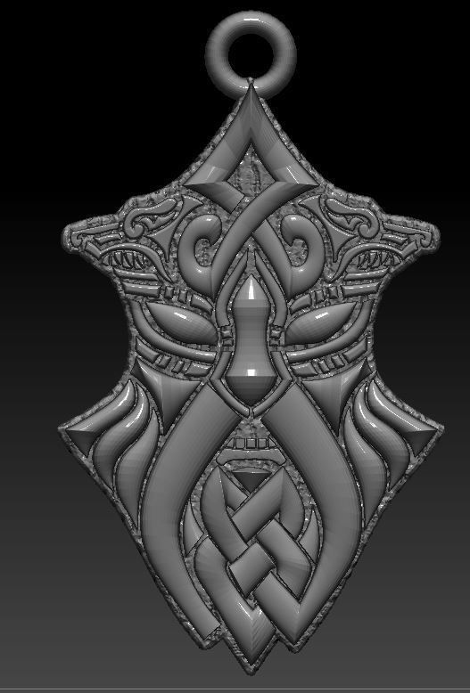 celtic viking pendant 3D model_1