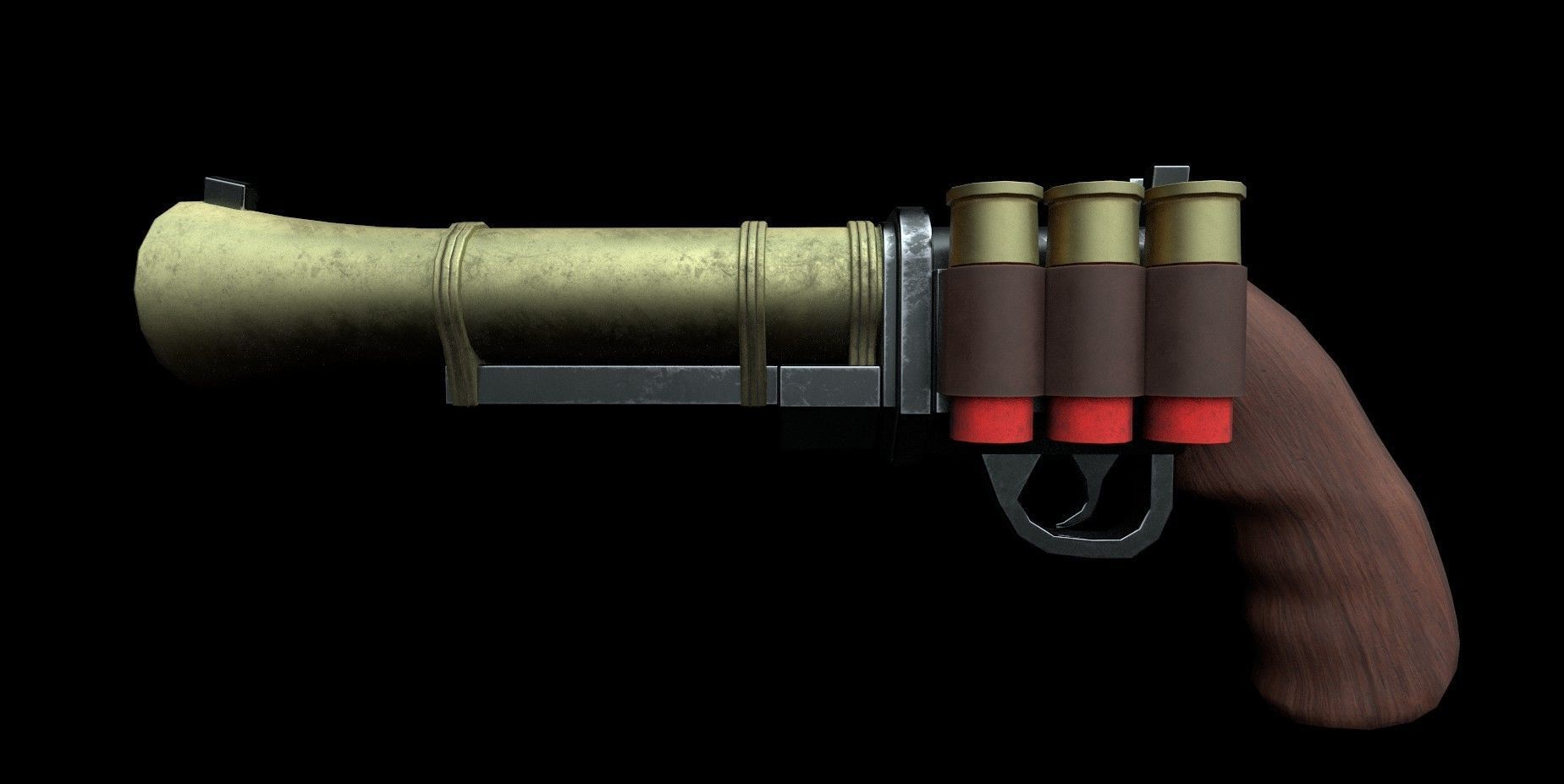 GAME READY - GUN Low-poly 3D model_5