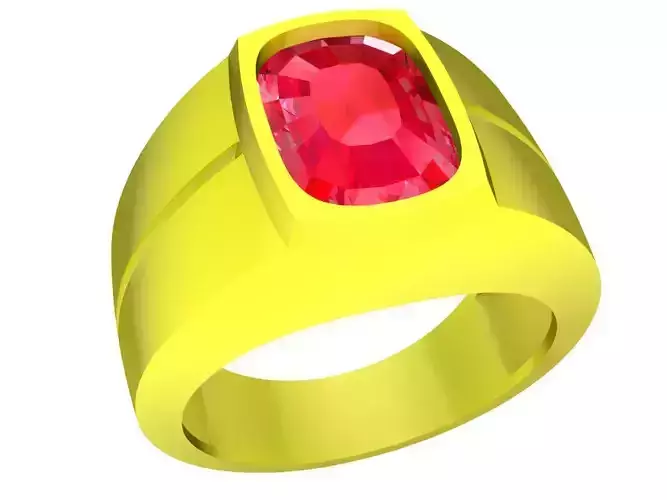 A5068 Simple Diamond Ring for Businessman 3D Print