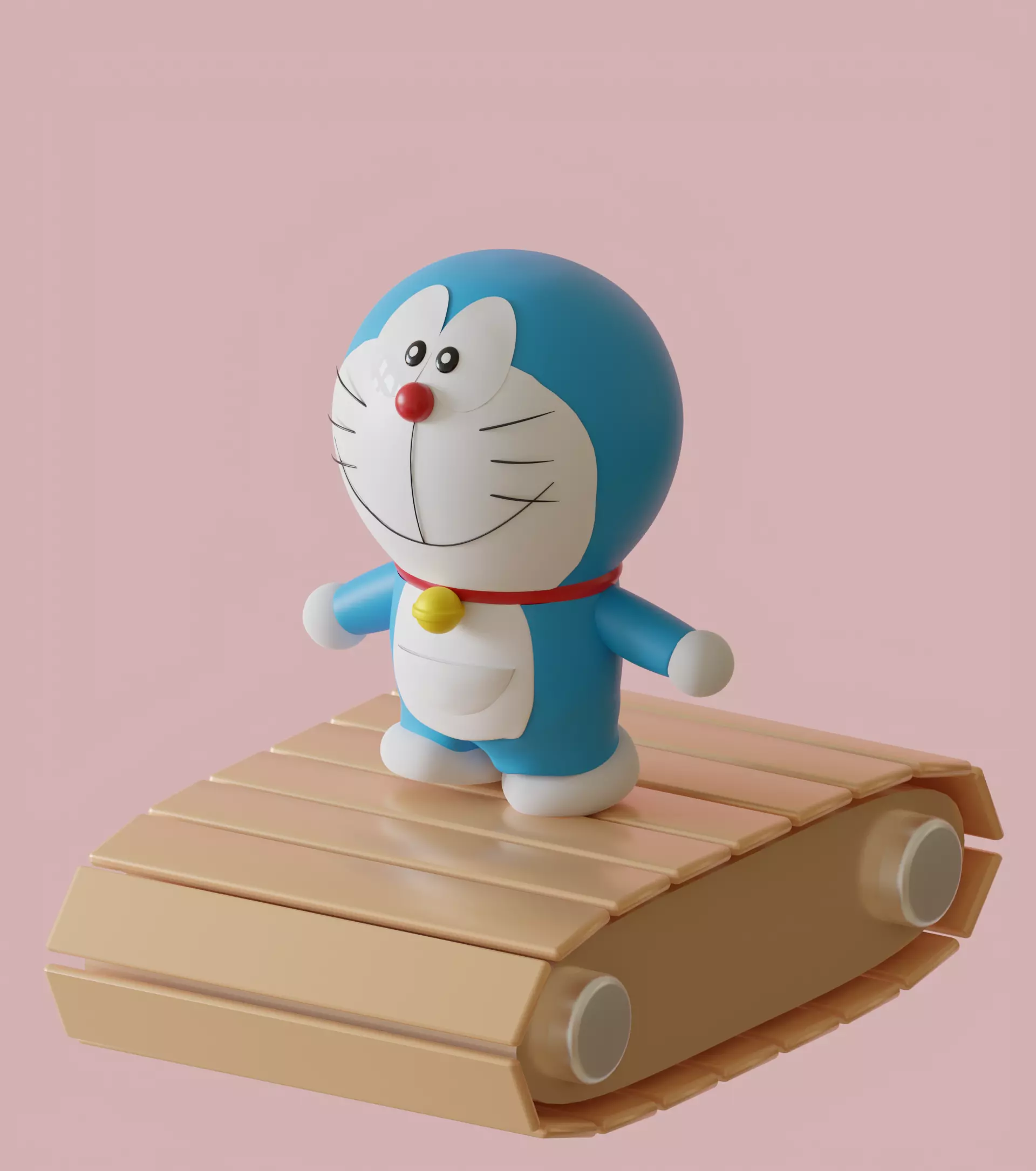 Doraemon Cartoon 3D Model - RIGGED Low-poly 3D model_0
