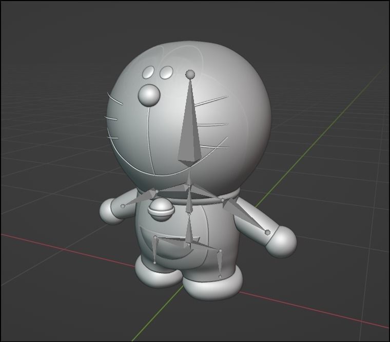 Doraemon Cartoon 3D Model - RIGGED Low-poly 3D model_15