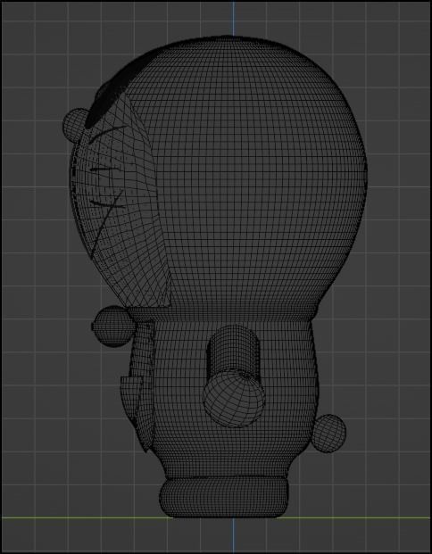 Doraemon Cartoon 3D Model - RIGGED Low-poly 3D model_12