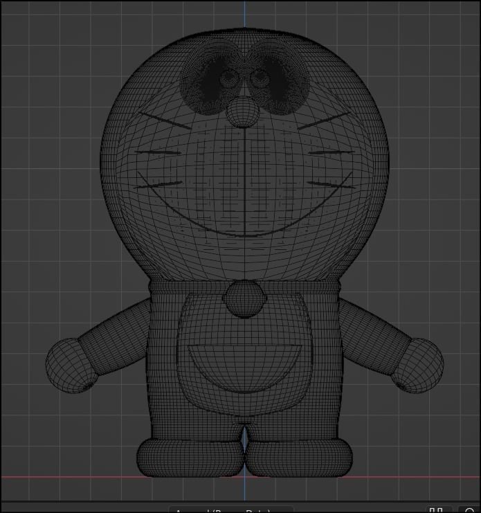 Doraemon Cartoon 3D Model - RIGGED Low-poly 3D model_13