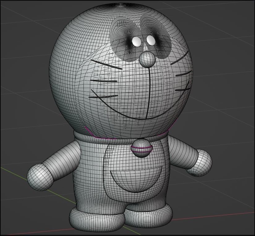 Doraemon Cartoon 3D Model - RIGGED Low-poly 3D model_14