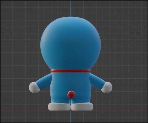 Doraemon Cartoon 3D Model - RIGGED Low-poly 3D model_4