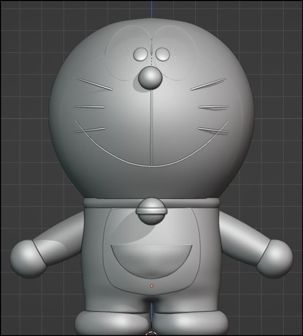 Doraemon Cartoon 3D Model - RIGGED Low-poly 3D model_5