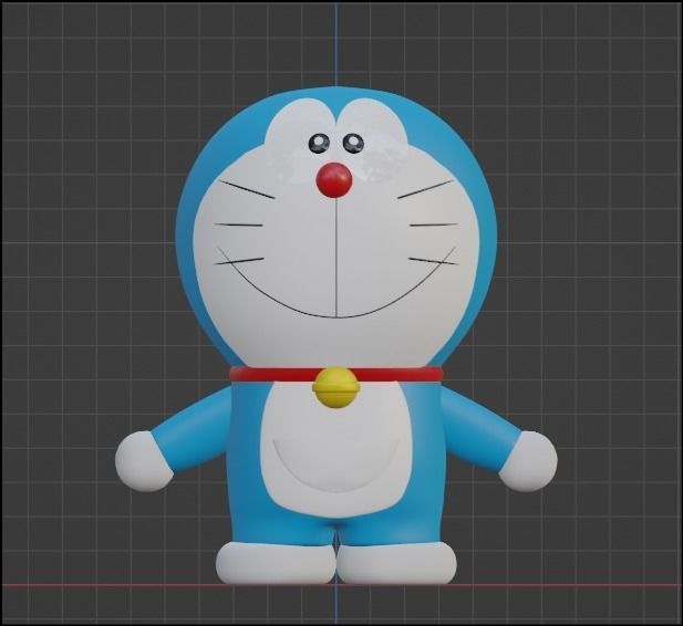 Doraemon Cartoon 3D Model - RIGGED Low-poly 3D model_3