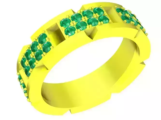 A5069 Diamond Women Band Ring 3D Print