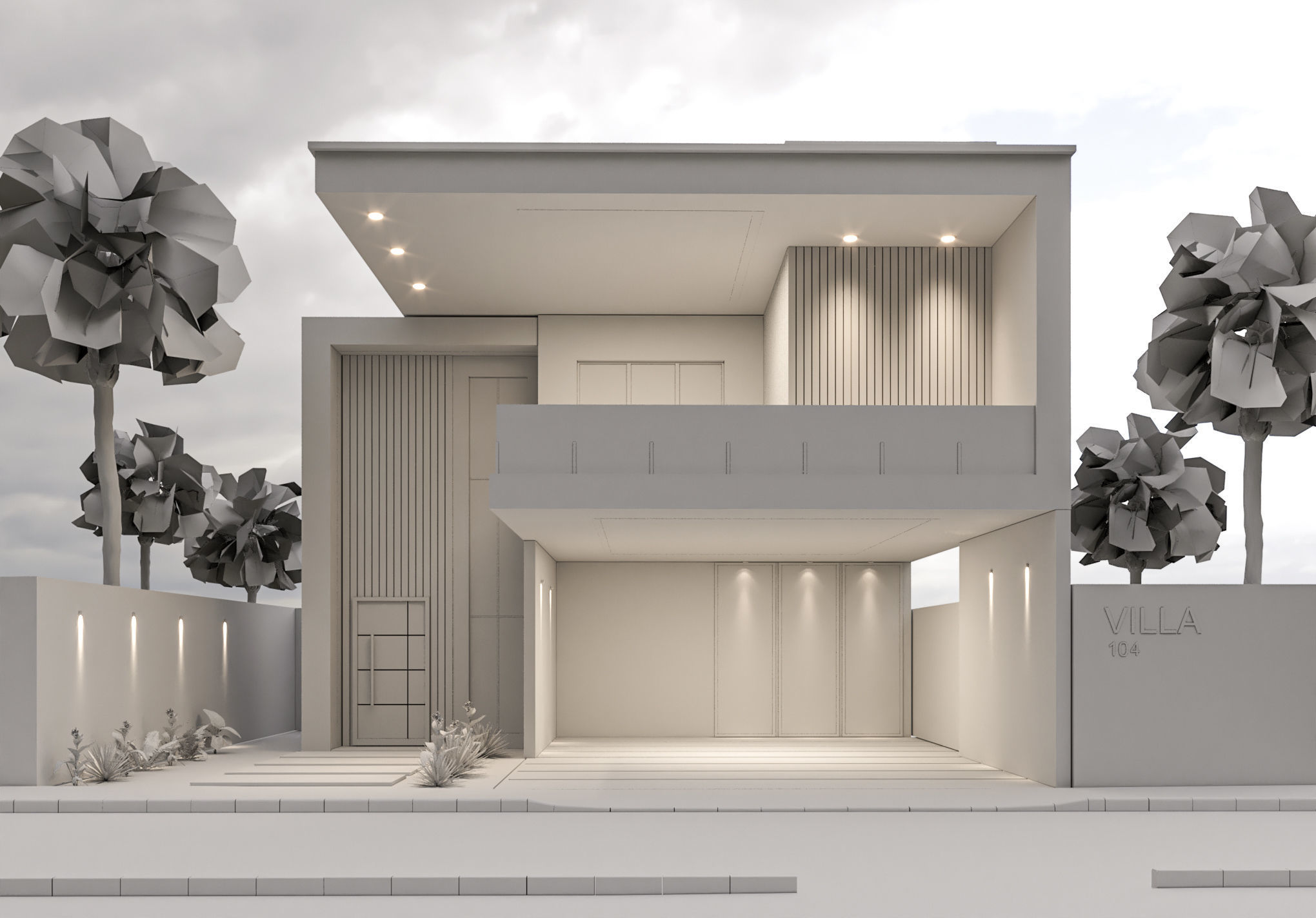 Villa house design - duplex    4 MODELS 3D Model Collection_41