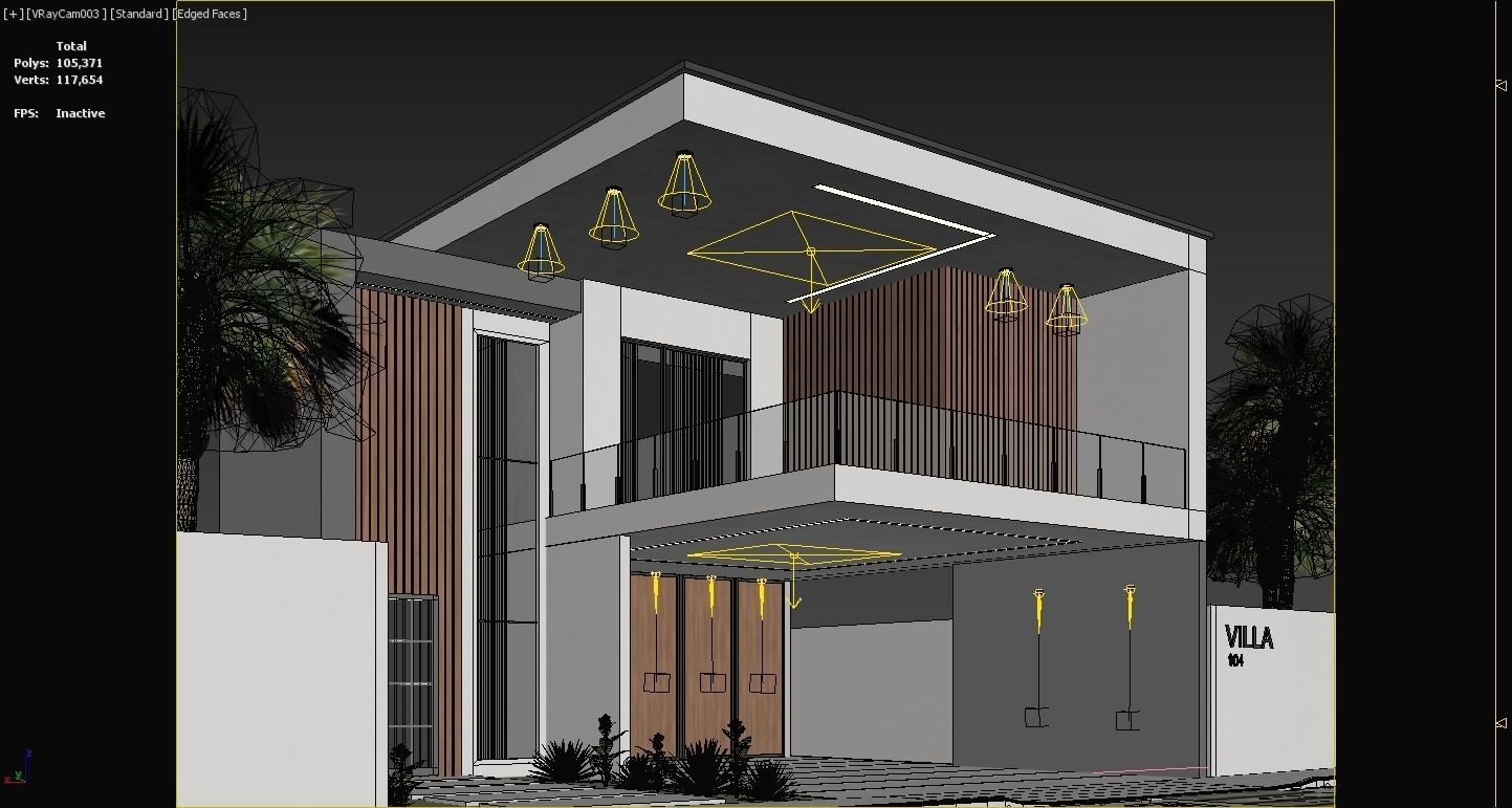 Villa house design - duplex    4 MODELS 3D Model Collection_38