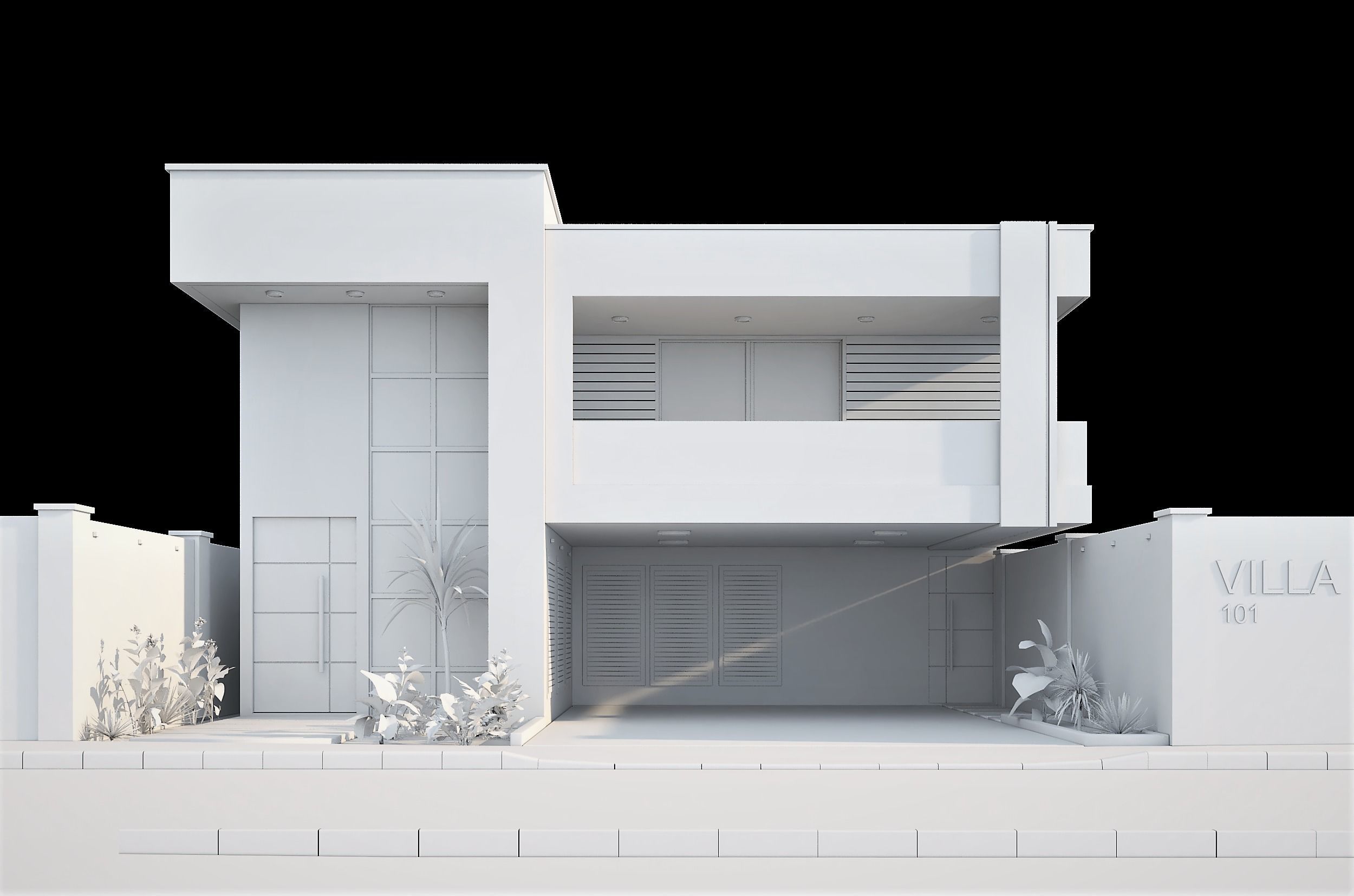 Villa house design - duplex    4 MODELS 3D Model Collection_14